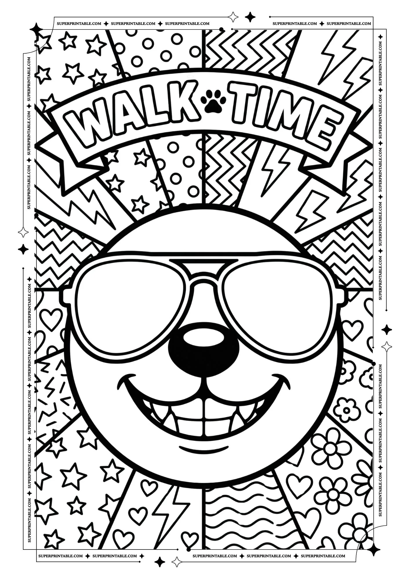 Dog Pop Art Coloring Pages For Kids & Adults 6