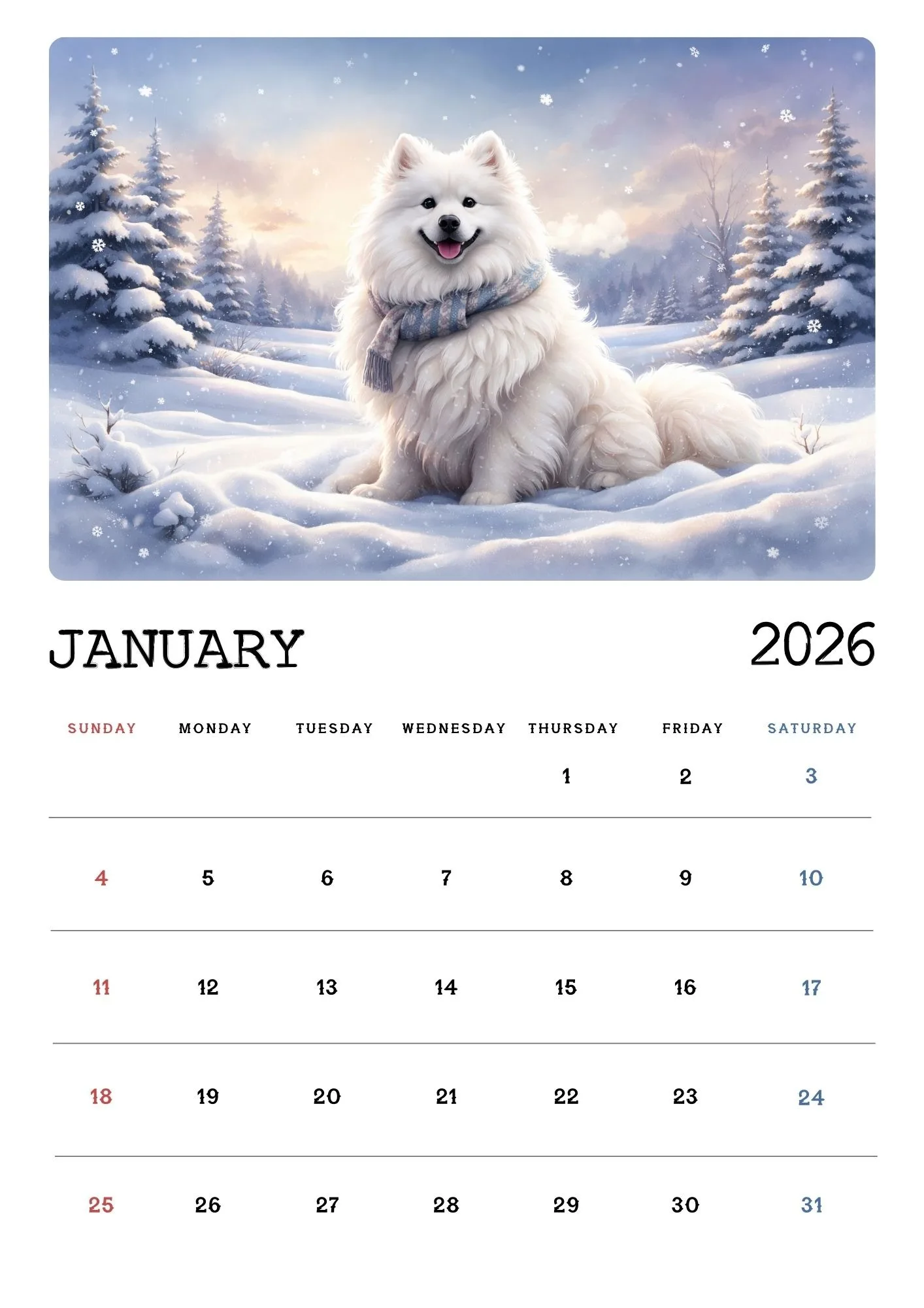 Dog Seasons Nature Calendar 2026 1