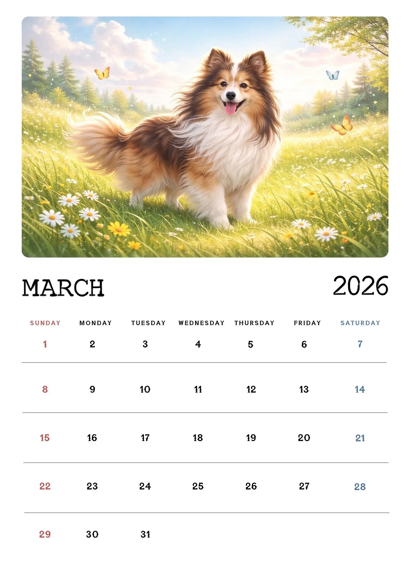 Dog Seasons Nature Calendar 2026 3