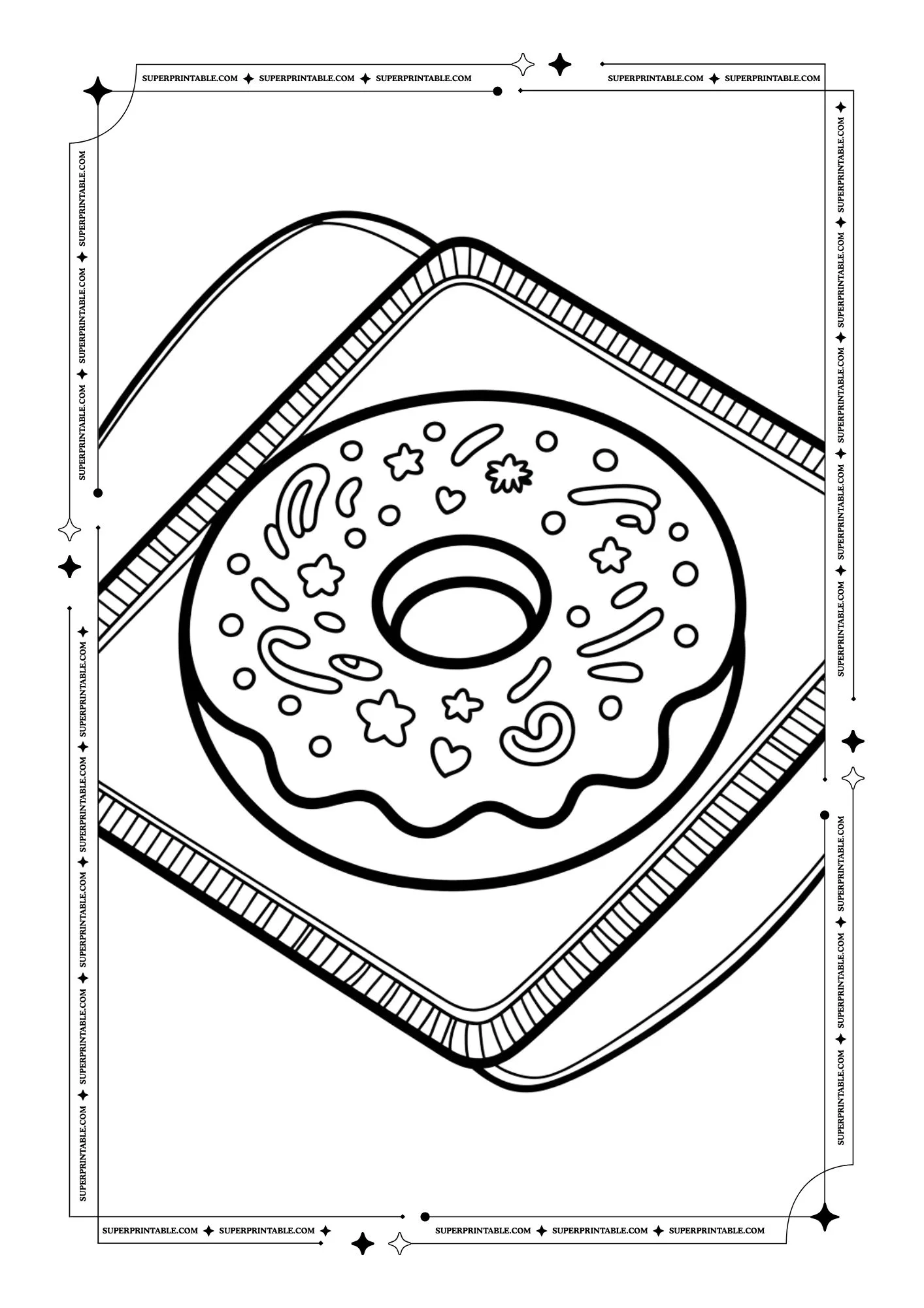 Donut Coloring Pages 1