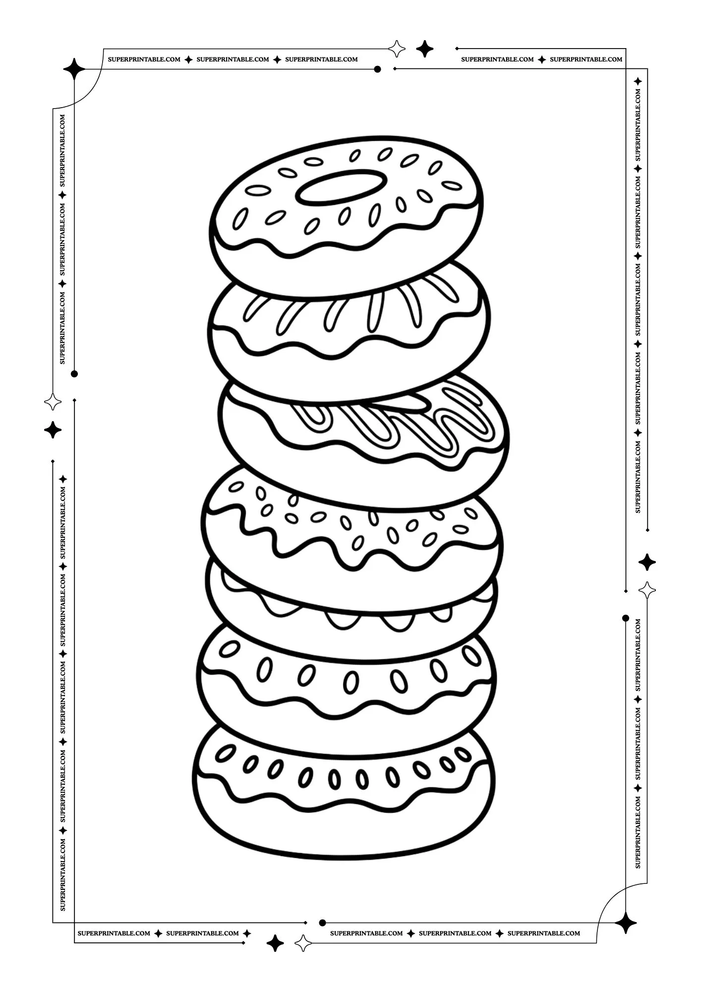 Donut Coloring Pages 2