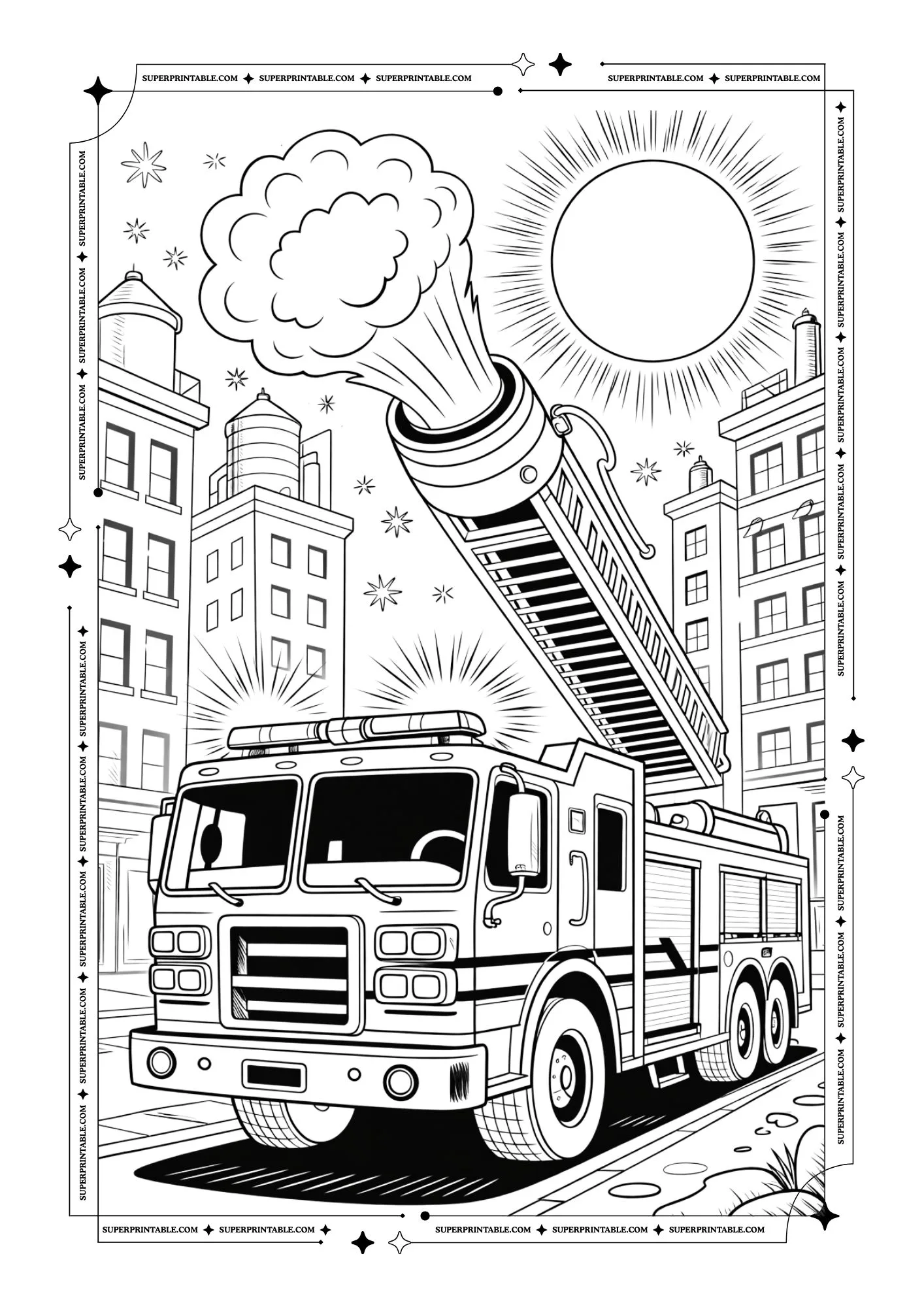 Fire Truck Coloring Pages 1