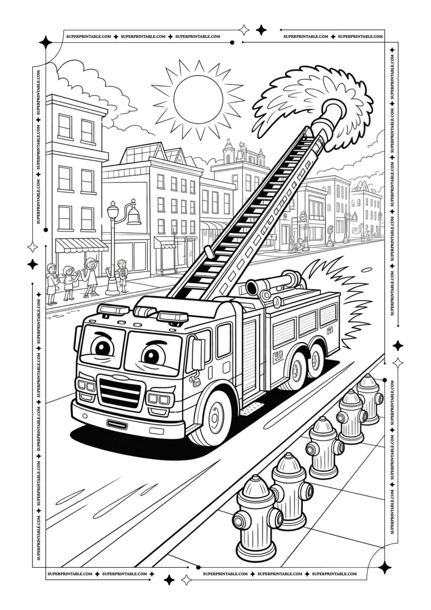 Fire Truck Coloring Pages 2