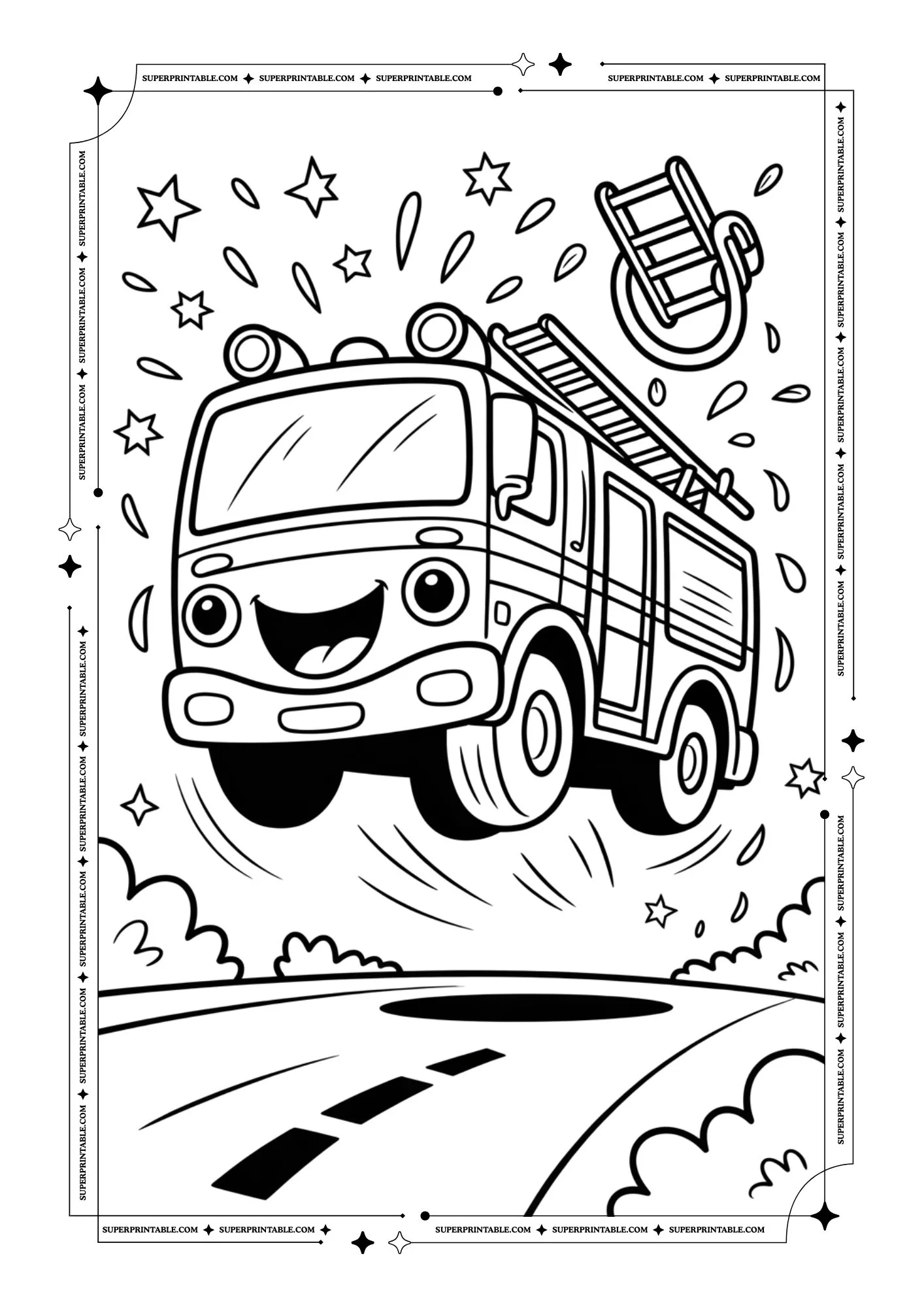 Fire Truck Coloring Pages 4