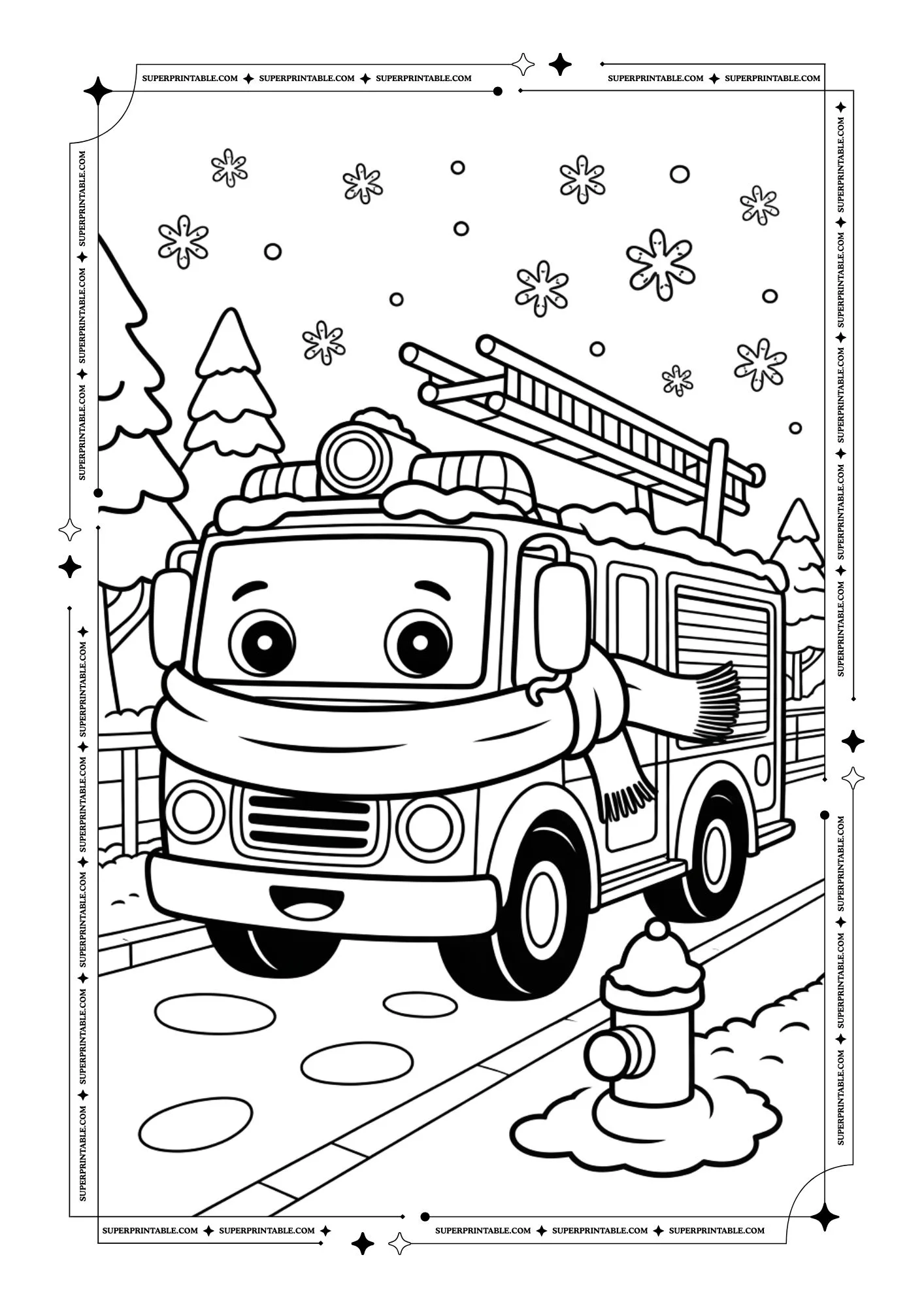Fire Truck Coloring Pages 5