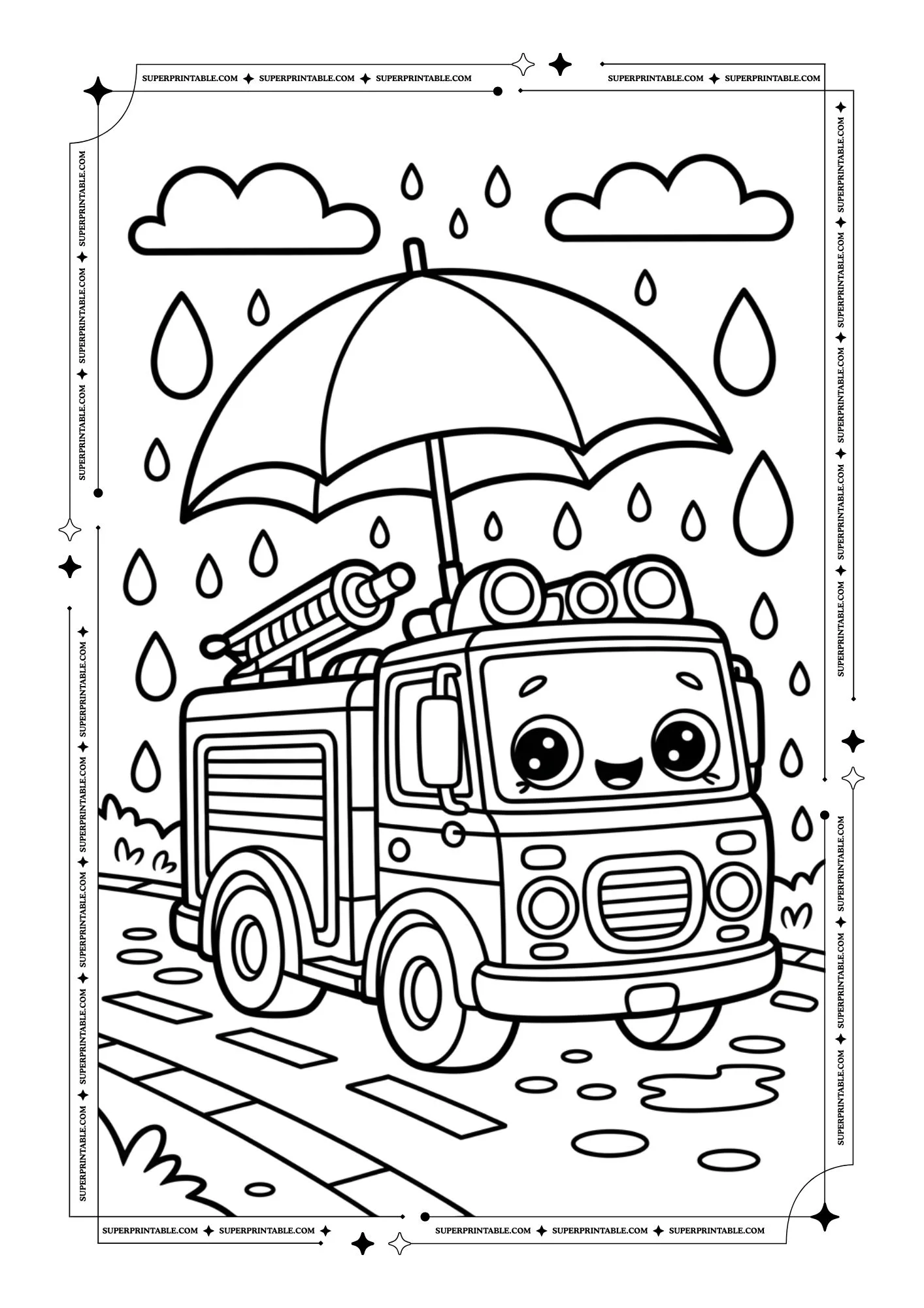 Fire Truck Coloring Pages 6