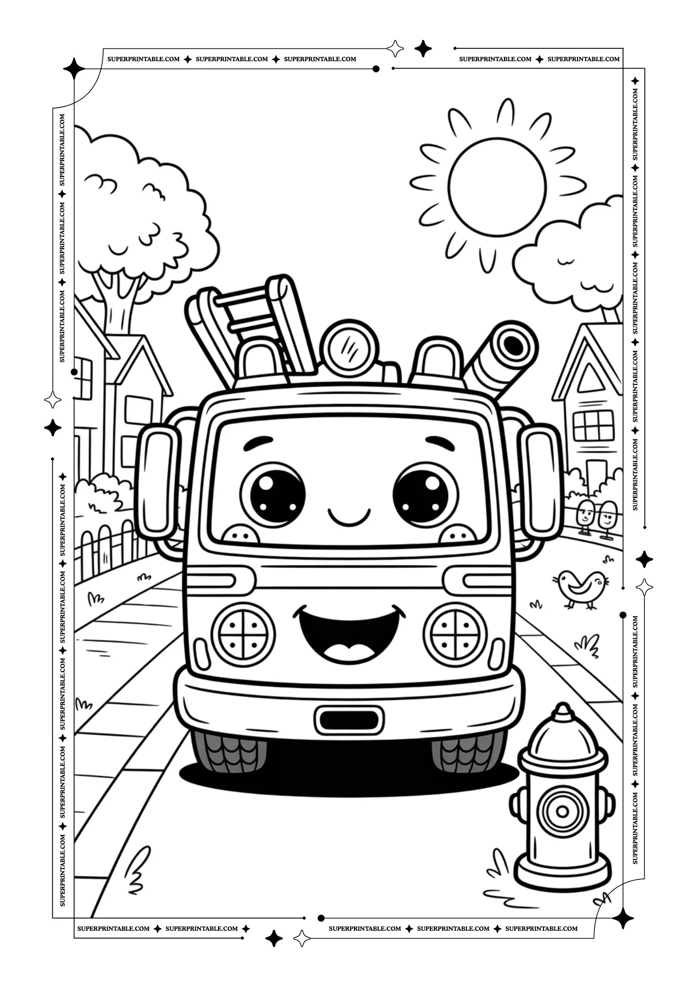 Fire Truck Coloring Pages 7