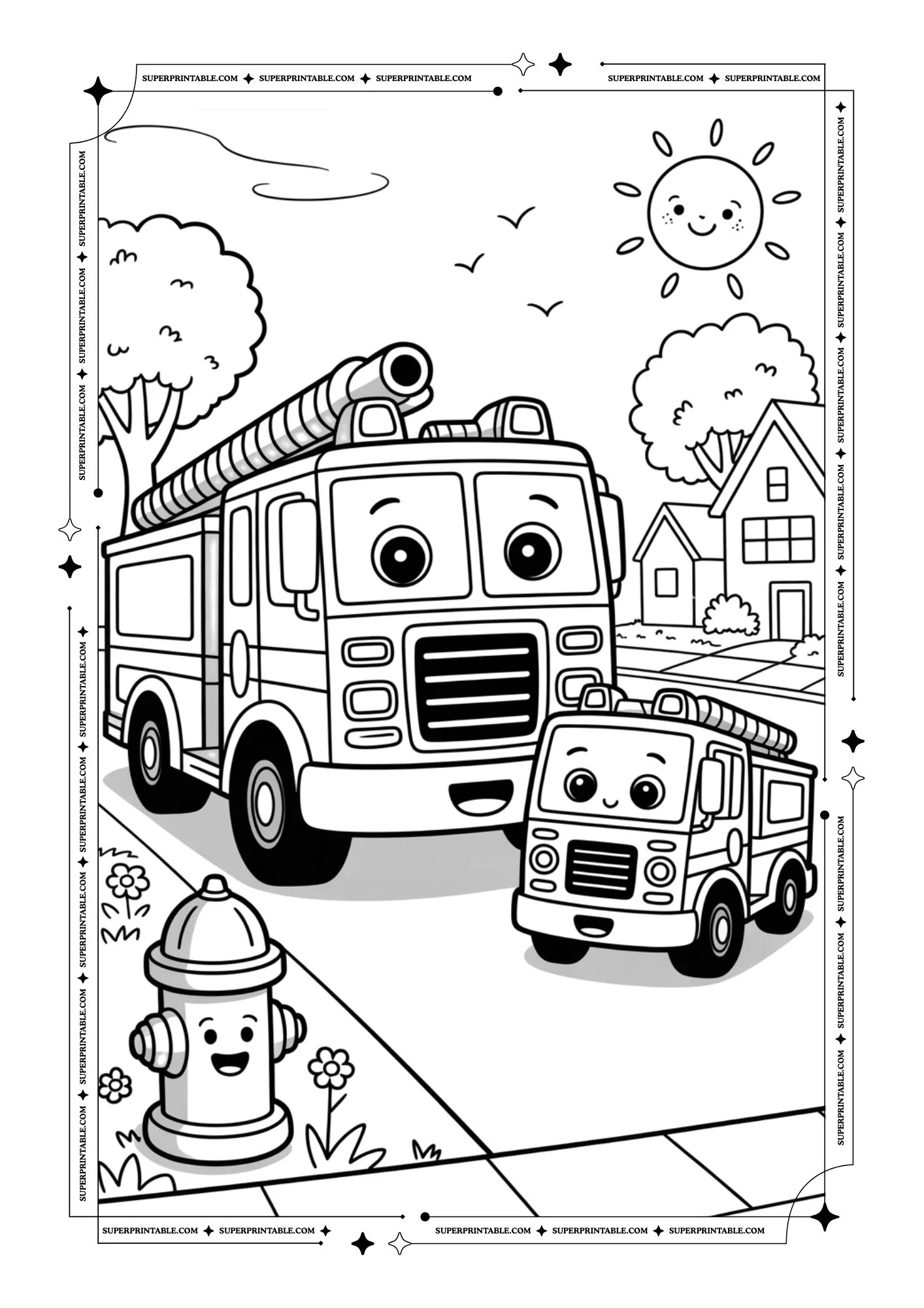 Fire Truck Coloring Pages 8