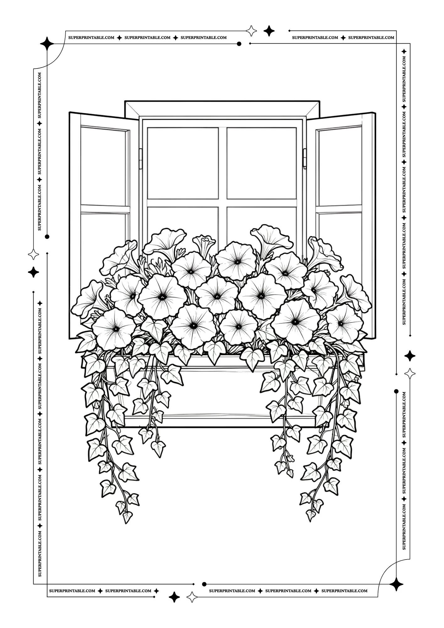 Flowers Garden Coloring Pages 4