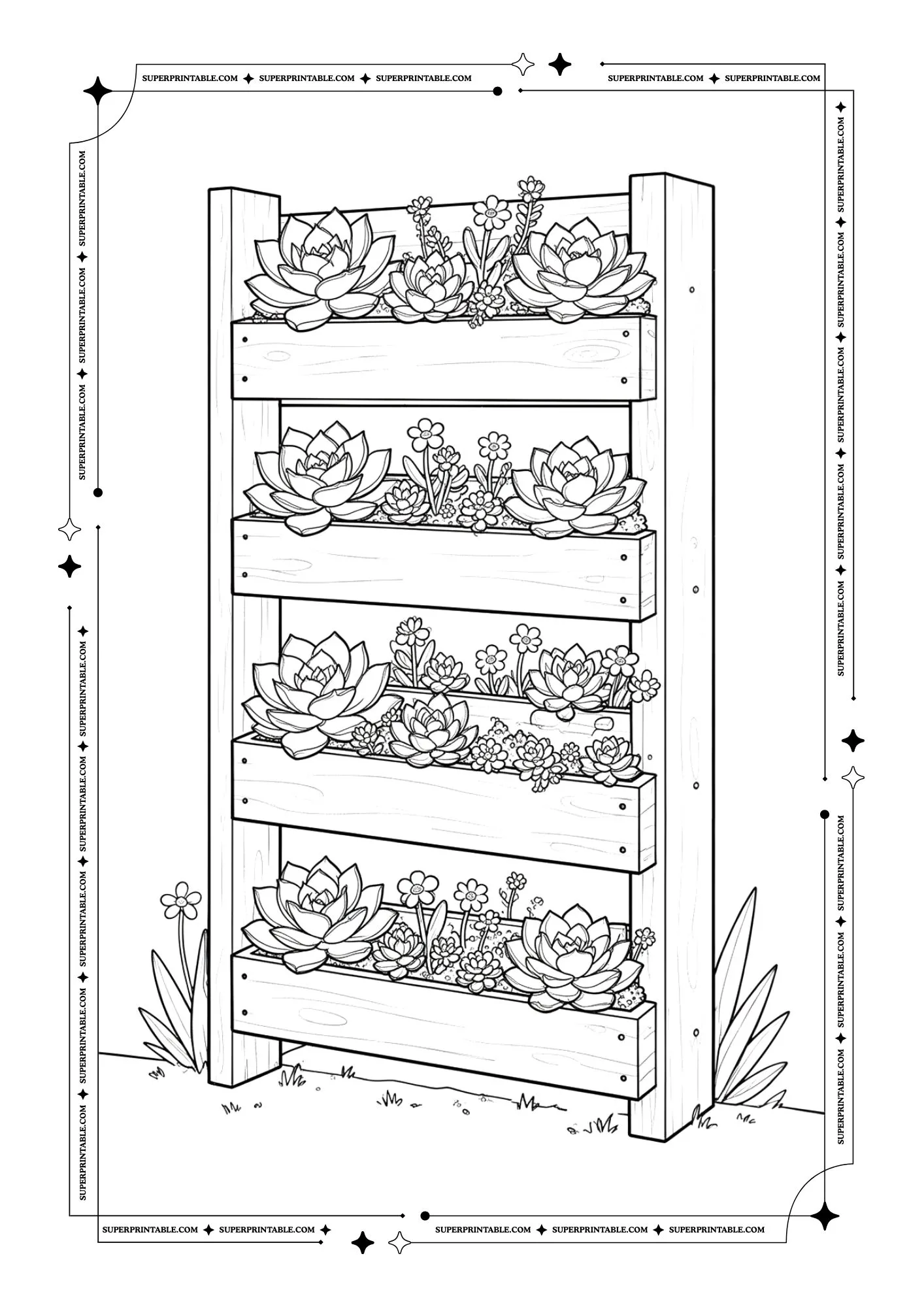 Flowers Garden Coloring Pages 7