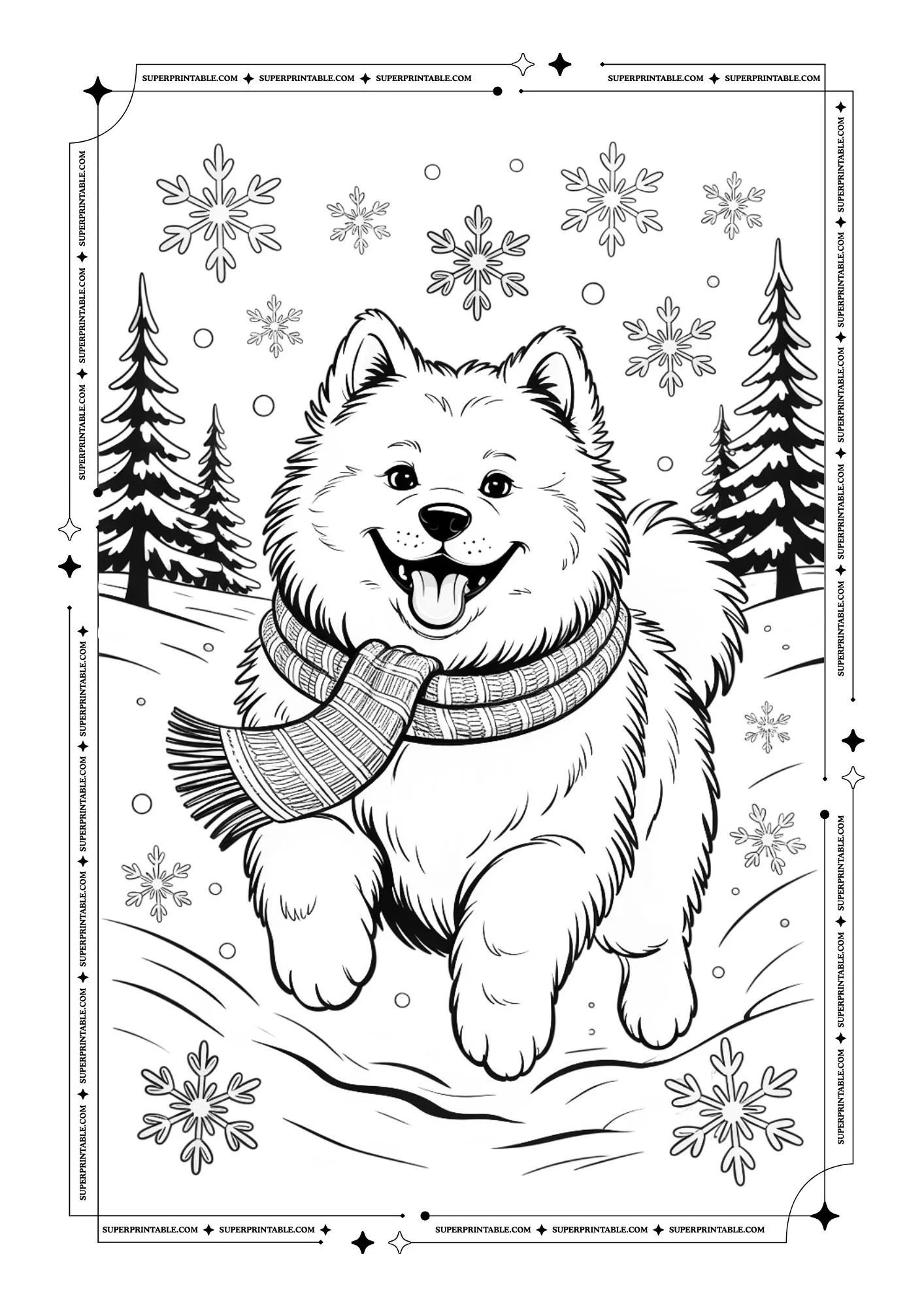 Fluffy Dogs Coloring Pages 1