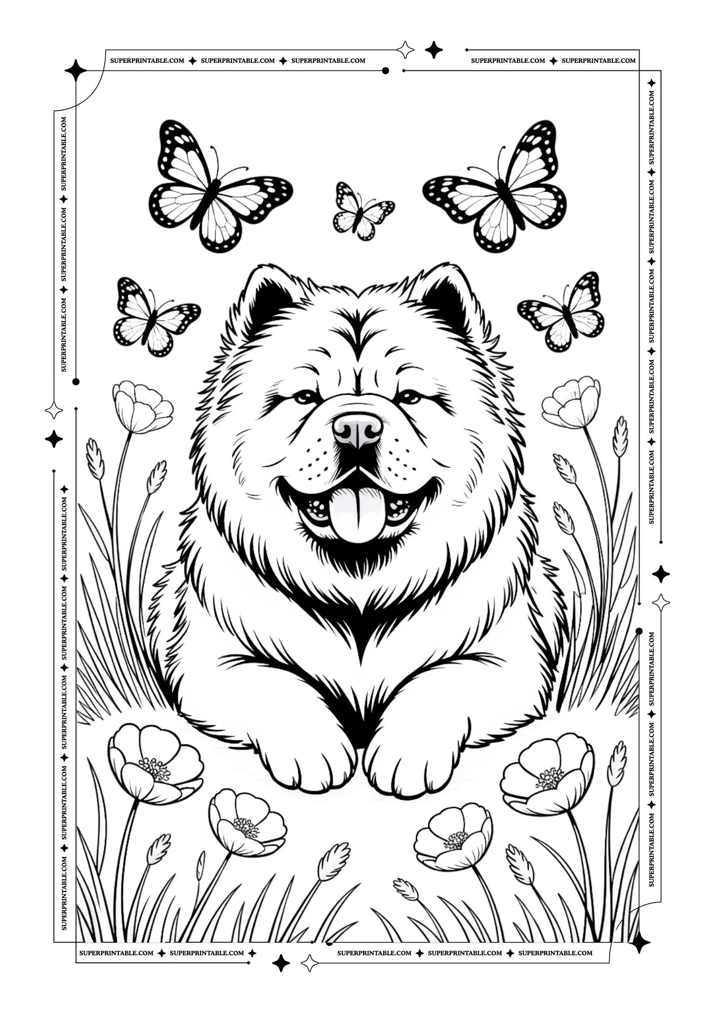 Fluffy Dogs Coloring Pages 5
