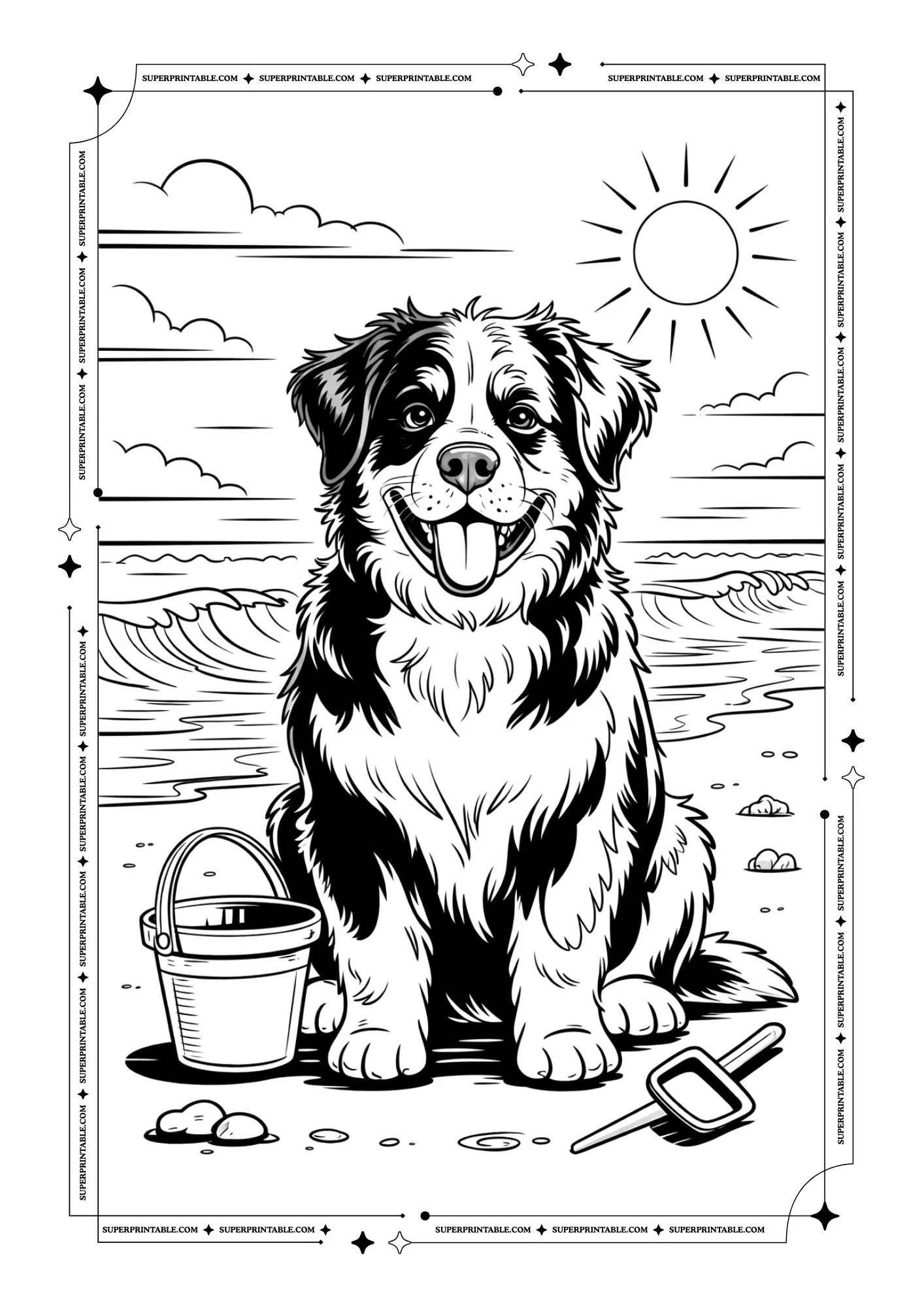 Fluffy Dogs Coloring Pages 6