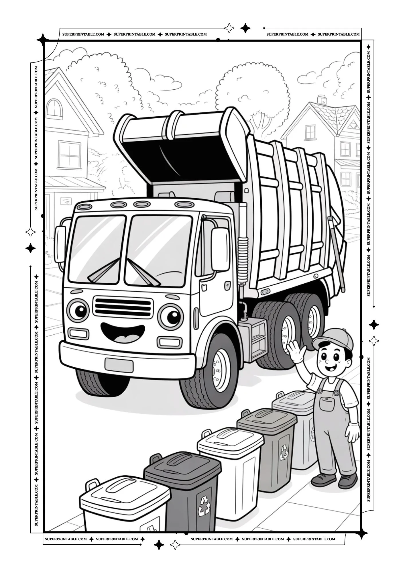 Garbage Truck Coloring Pages 10