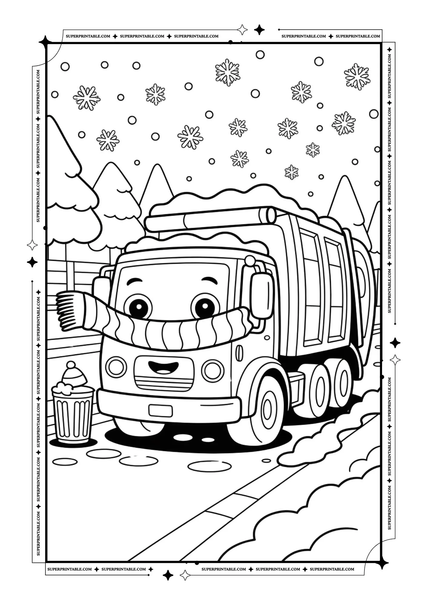 Garbage Truck Coloring Pages 3