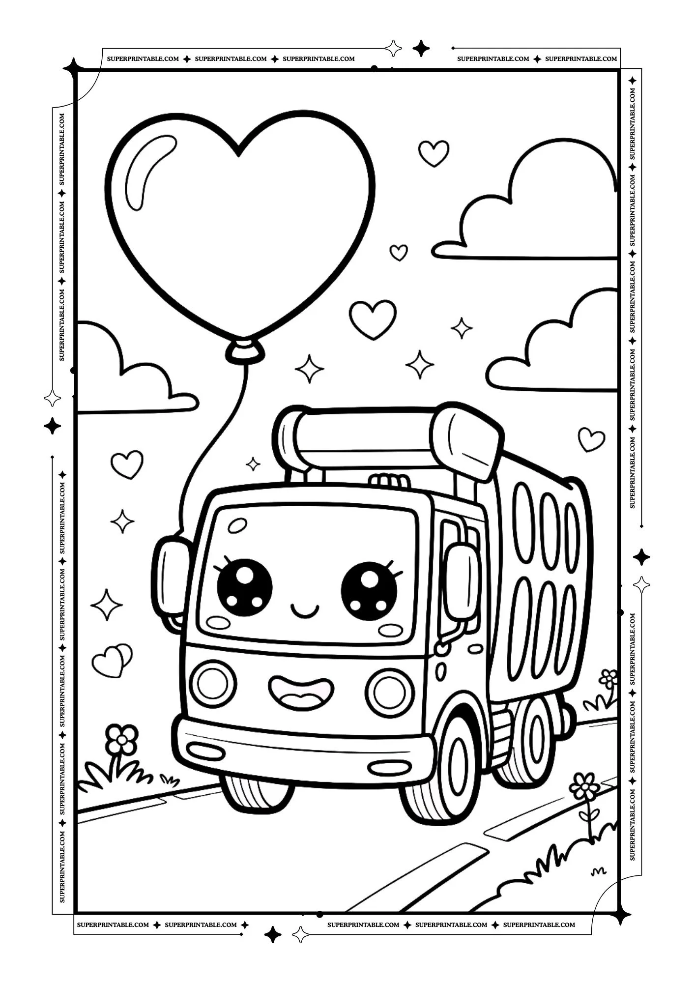 Garbage Truck Coloring Pages 4