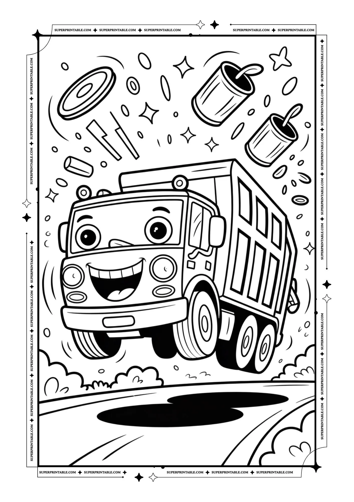 Garbage Truck Coloring Pages 5