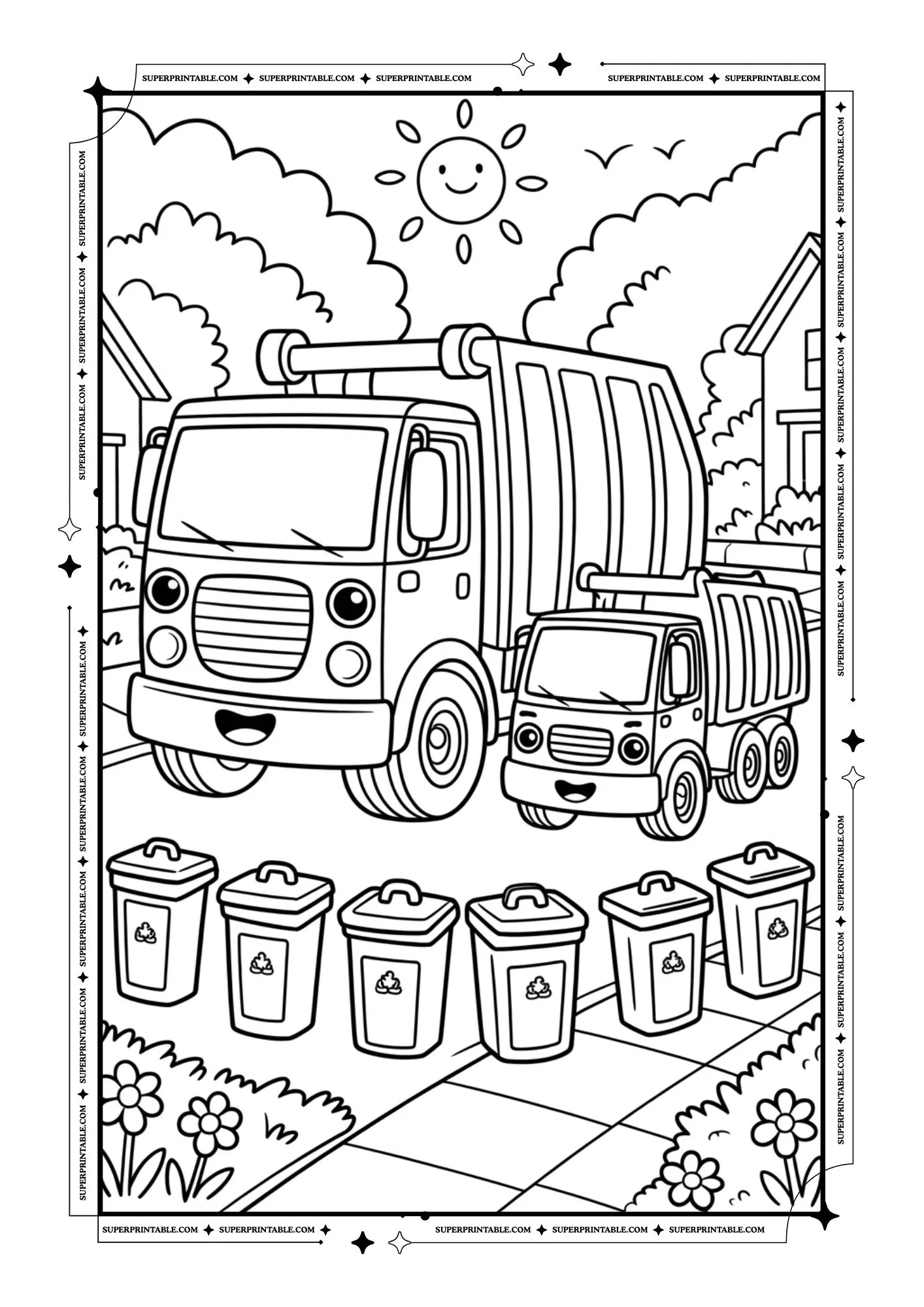 Garbage Truck Coloring Pages 7