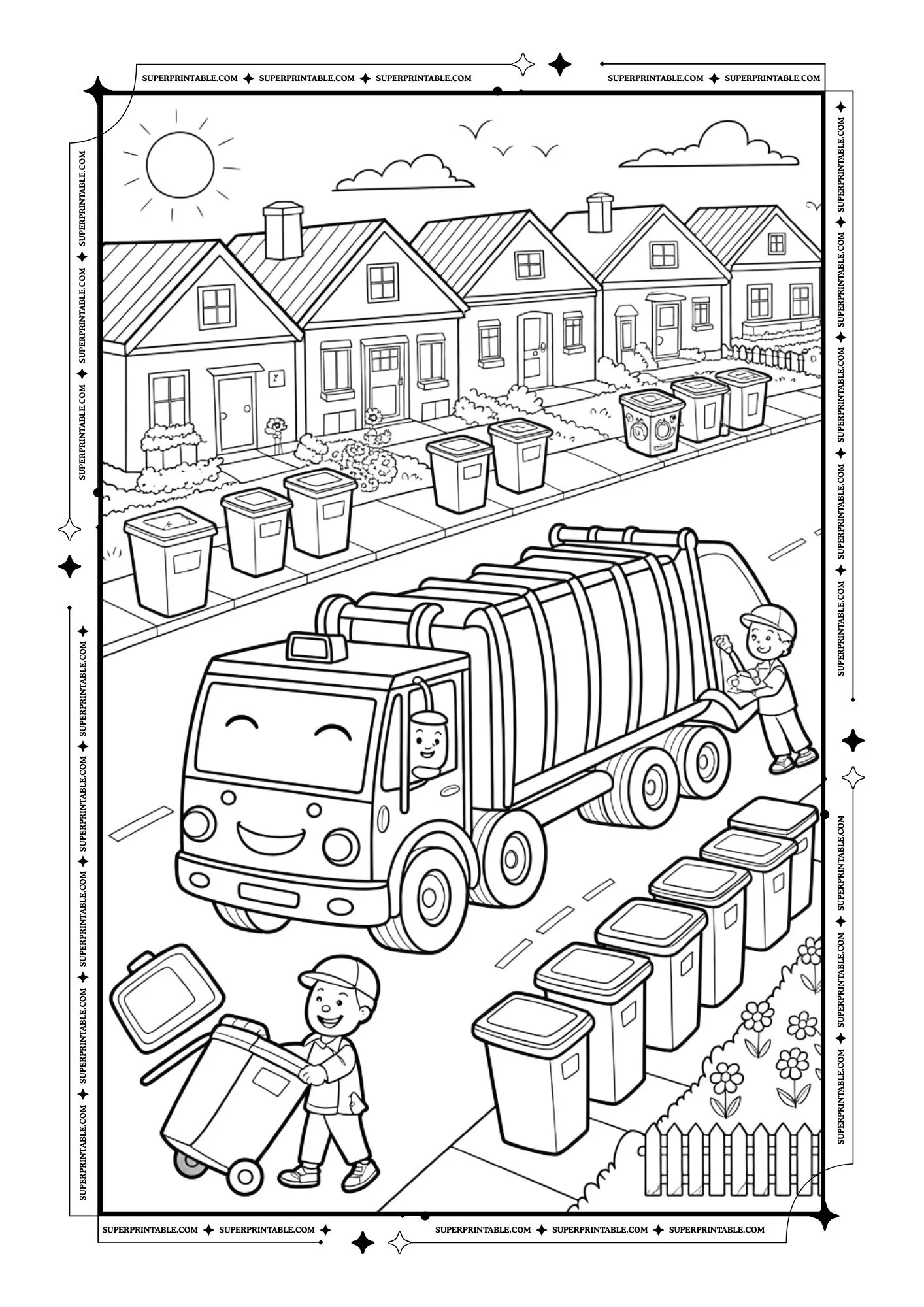 Garbage Truck Coloring Pages 8