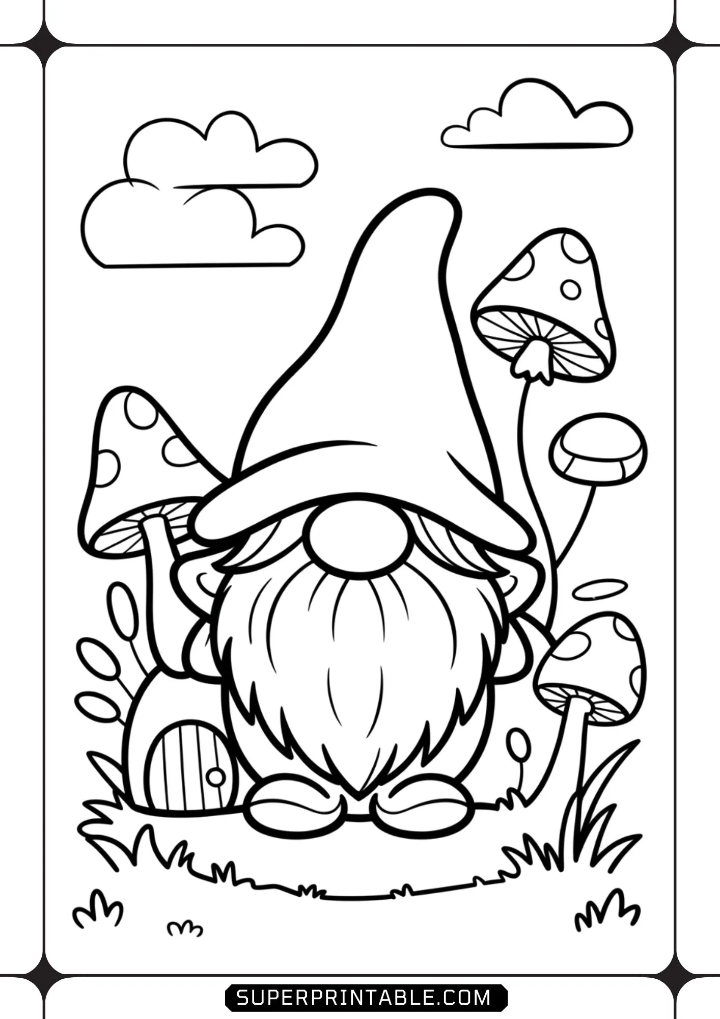 Gnome Coloring Pages 1