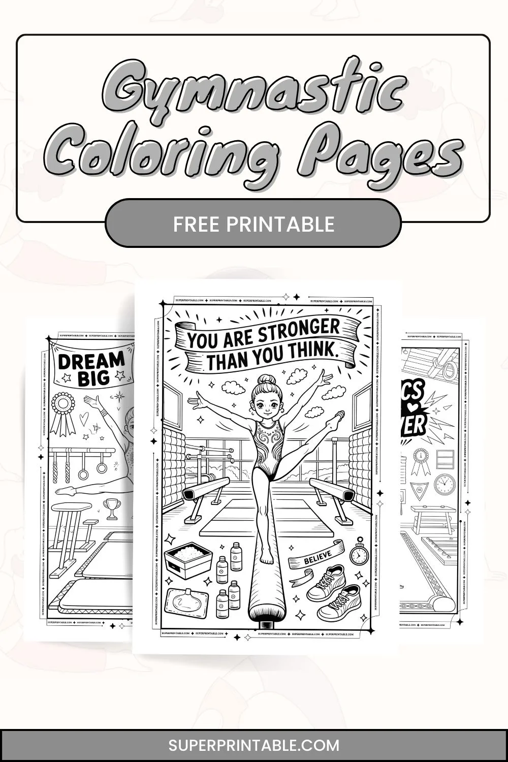 Gymnastic Coloring Pages Pinterest Image