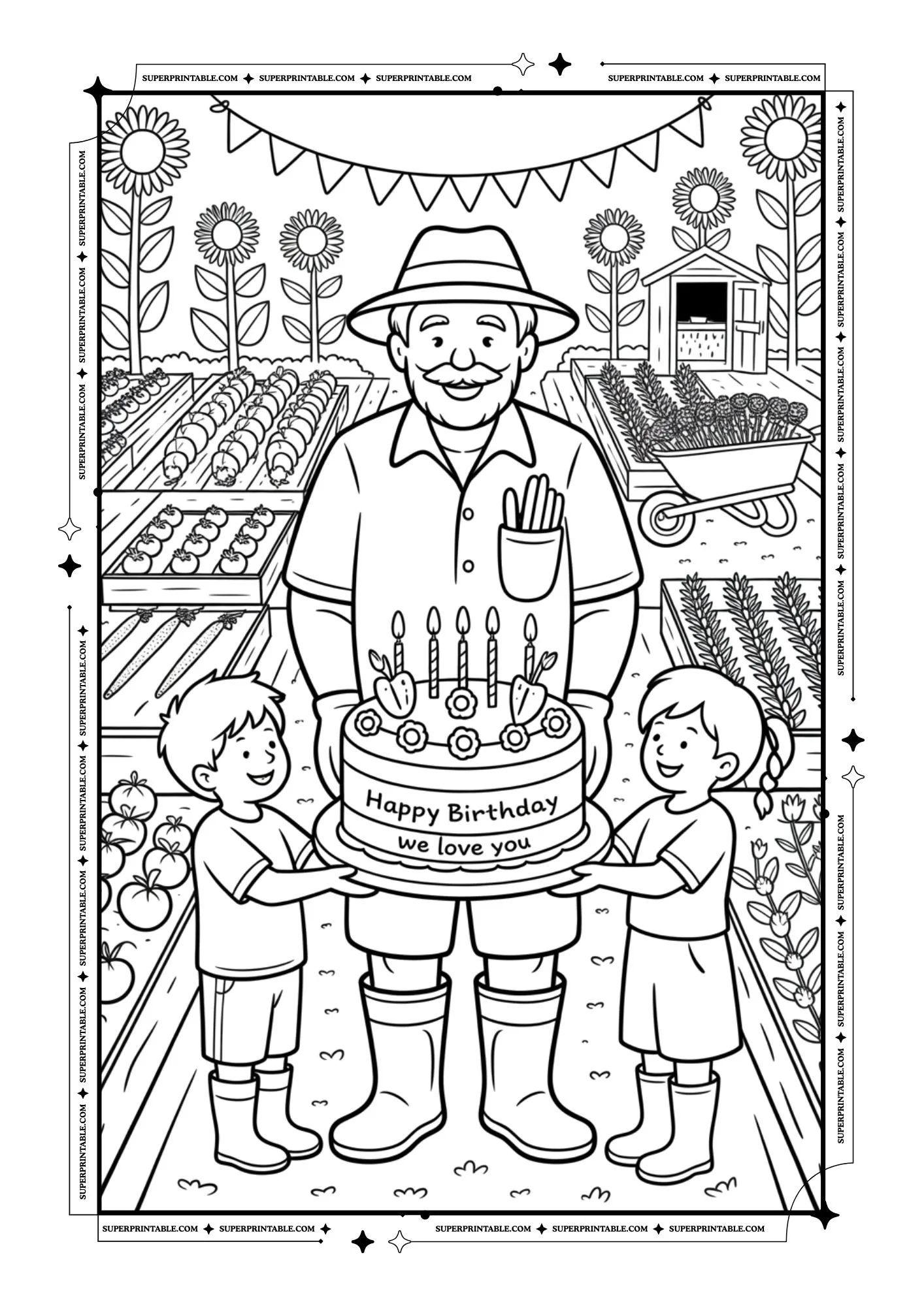 Happy Birthday Grandpa Coloring Pages 2