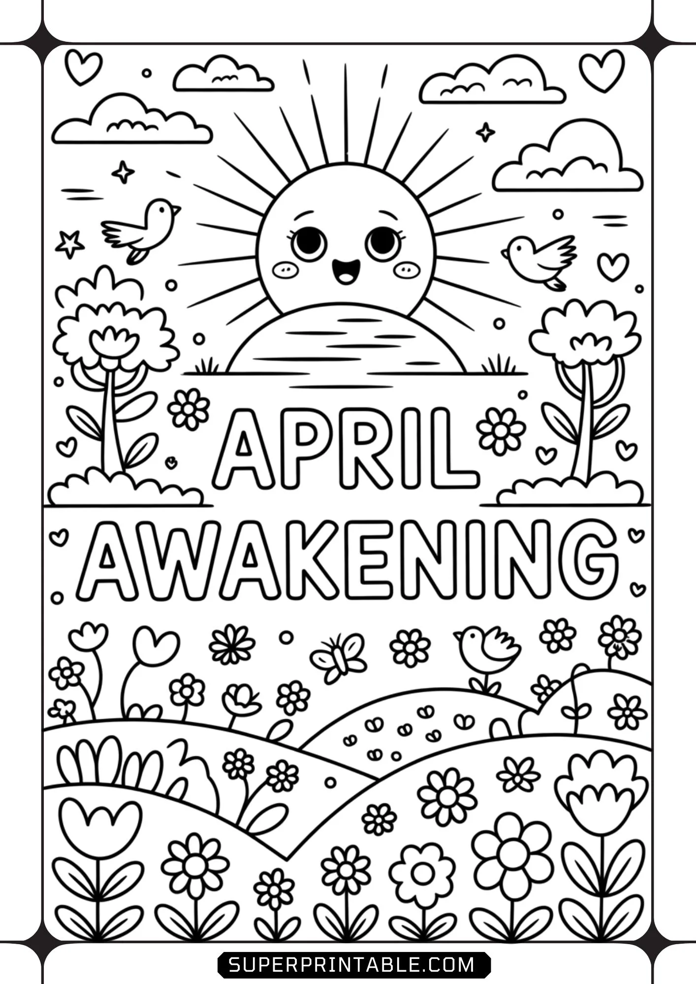Hello April Coloring Pages 2