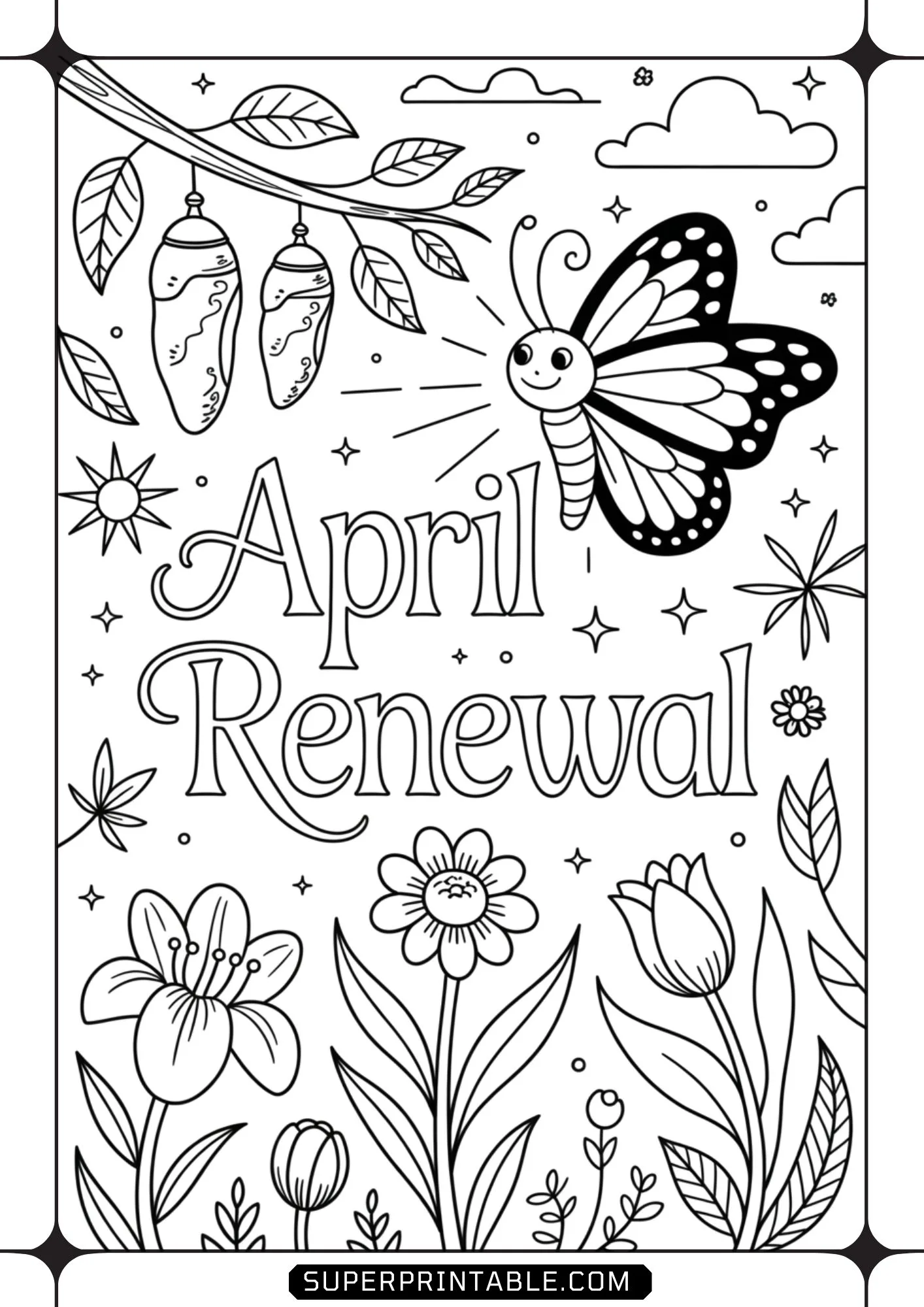 Hello April Coloring Pages 4