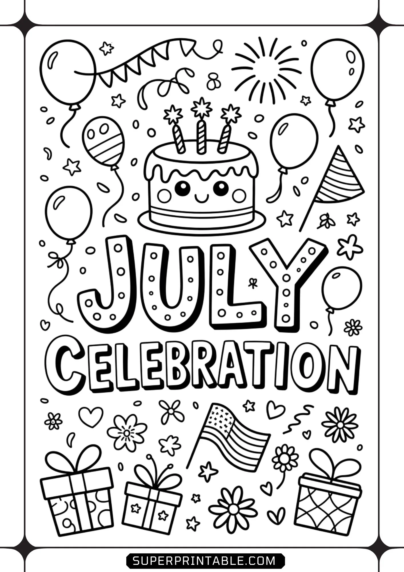 Hello July Coloring Pages 04