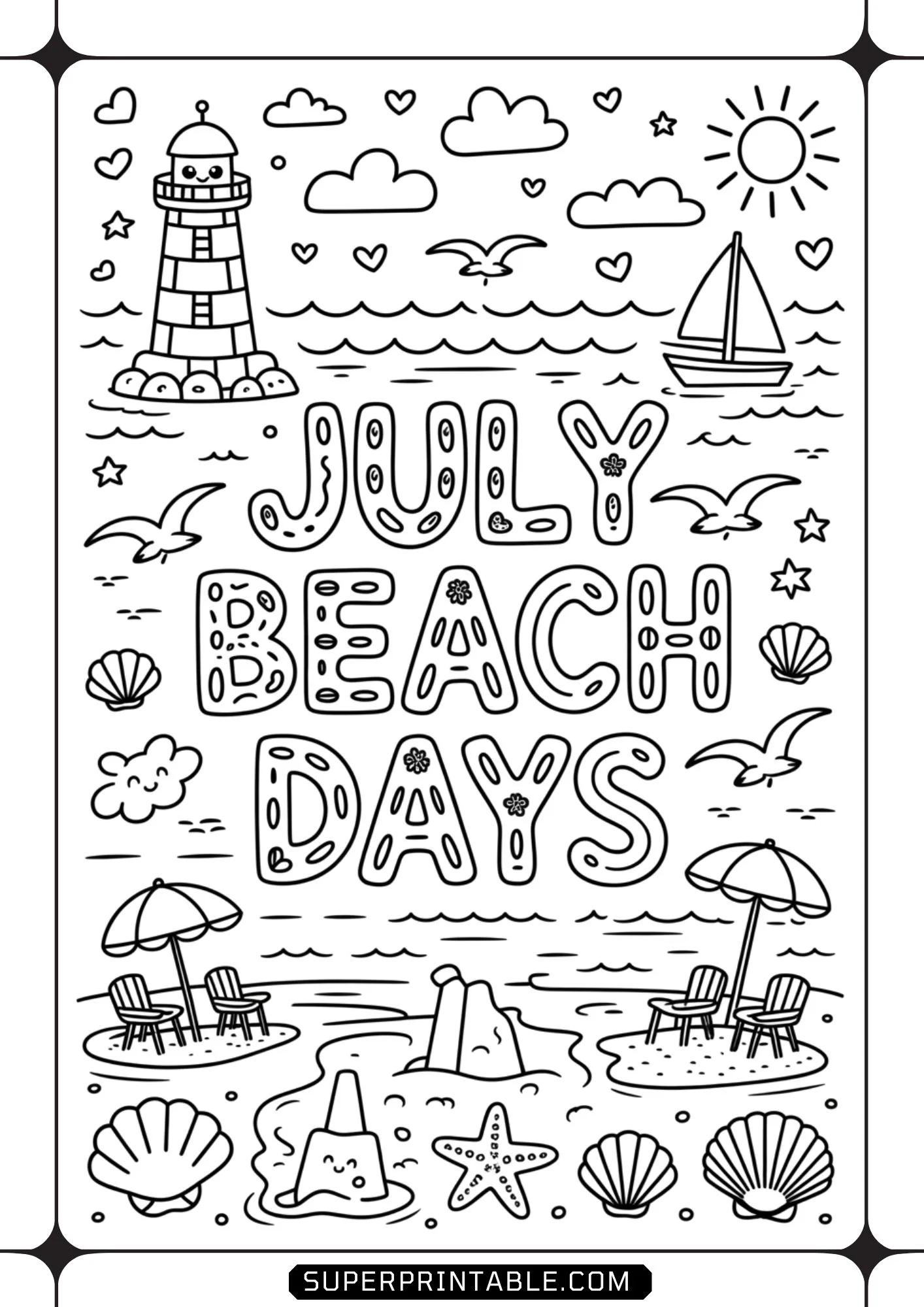 Hello July Coloring Pages 05