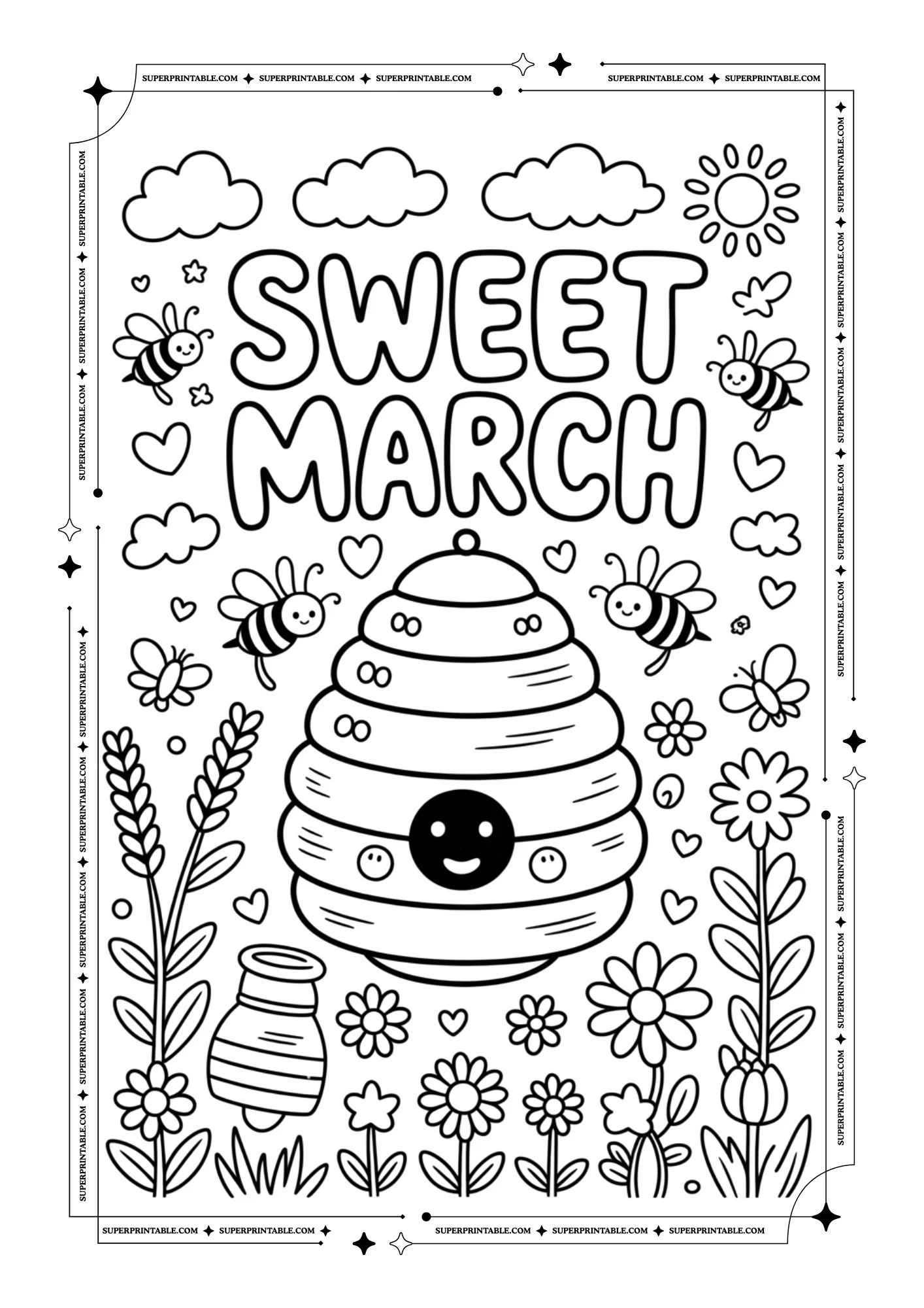 Hello March Coloring Pages For Adults 10
