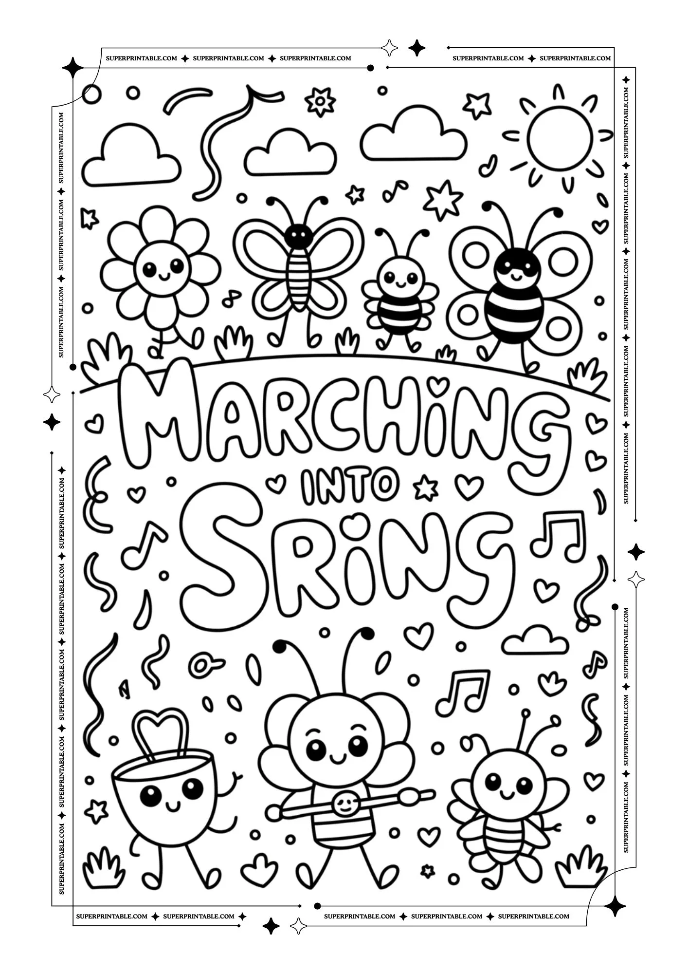 Hello March Coloring Pages For Adults 11