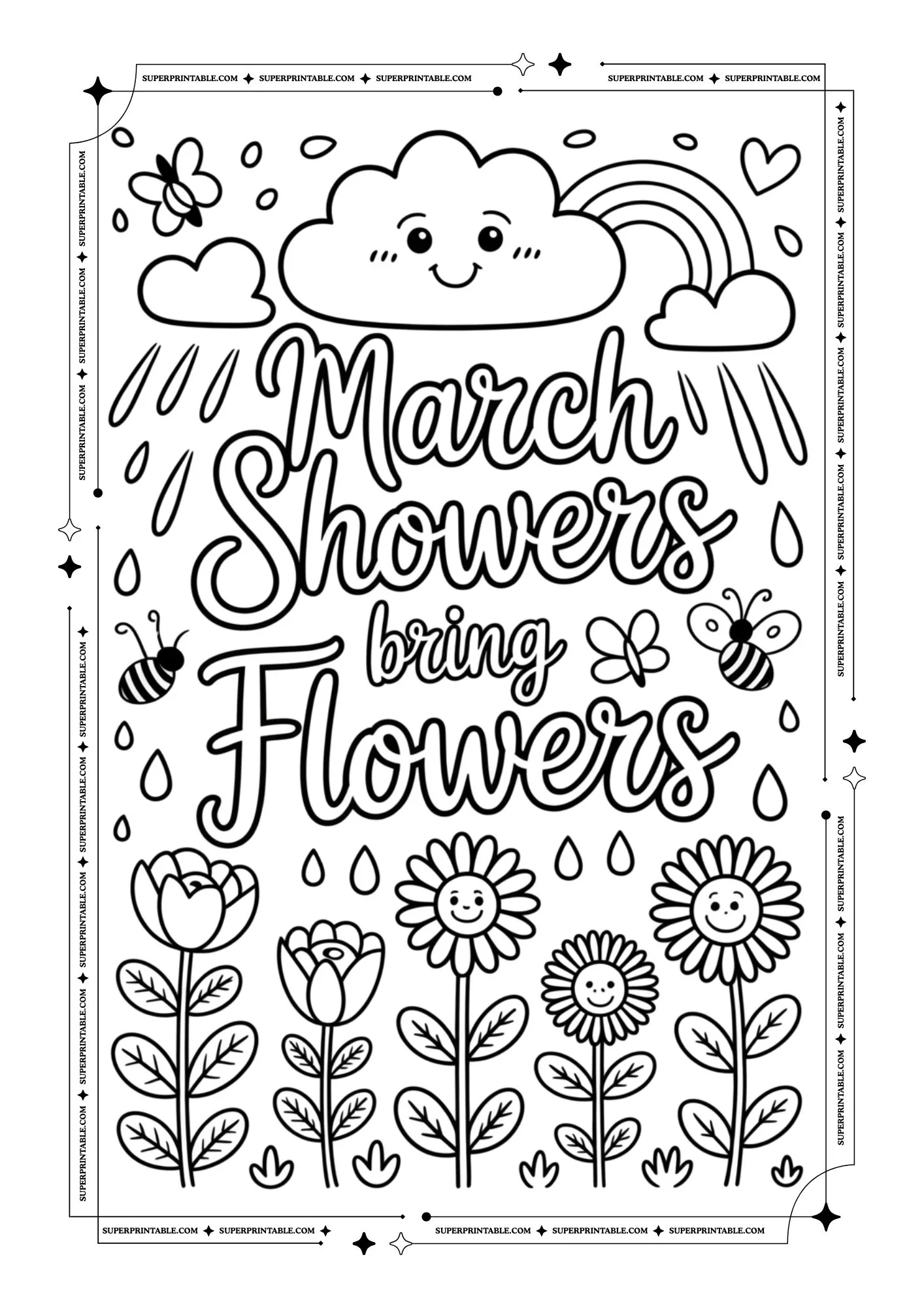 Hello March Coloring Pages For Adults 3