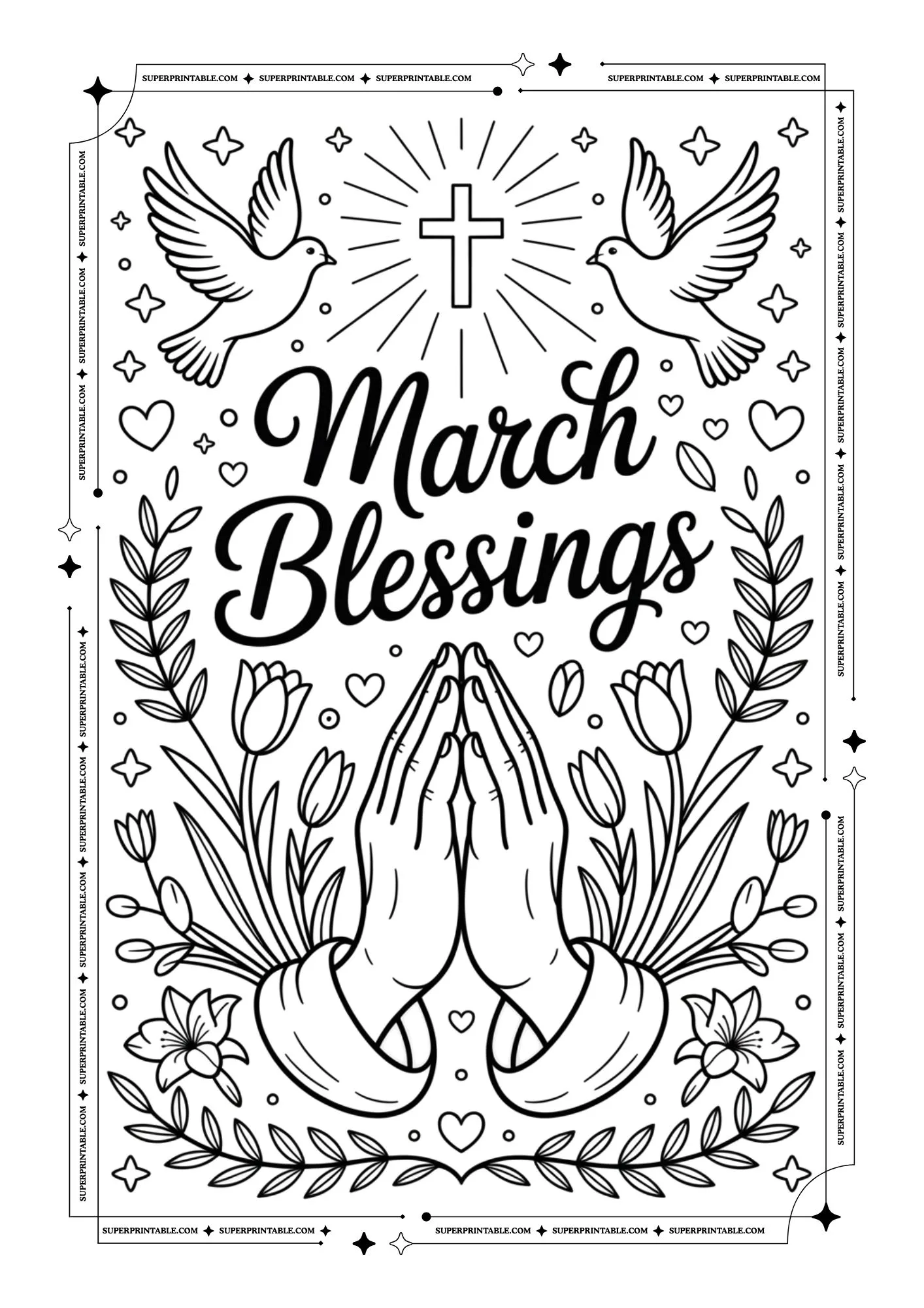 Hello March Coloring Pages For Adults 6