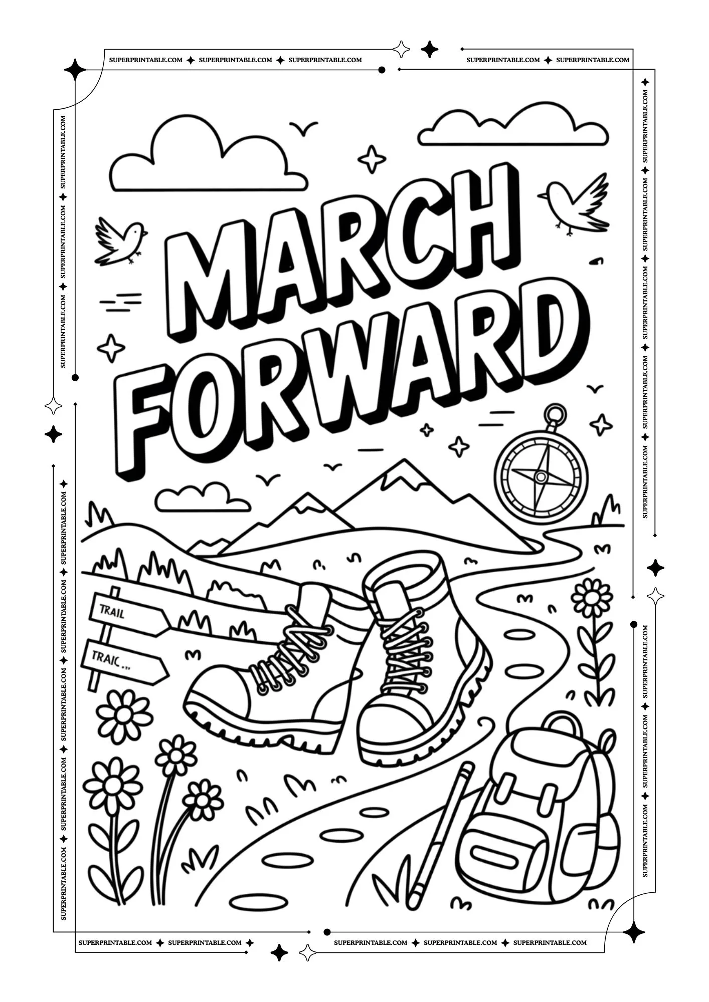 Hello March Coloring Pages For Adults 9