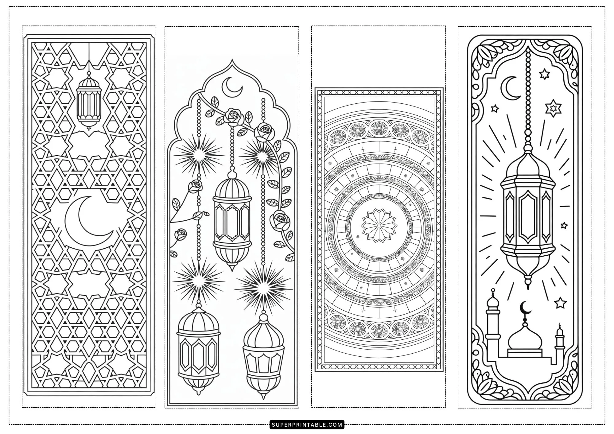 Islamic Bookmarks Coloring Pages 03