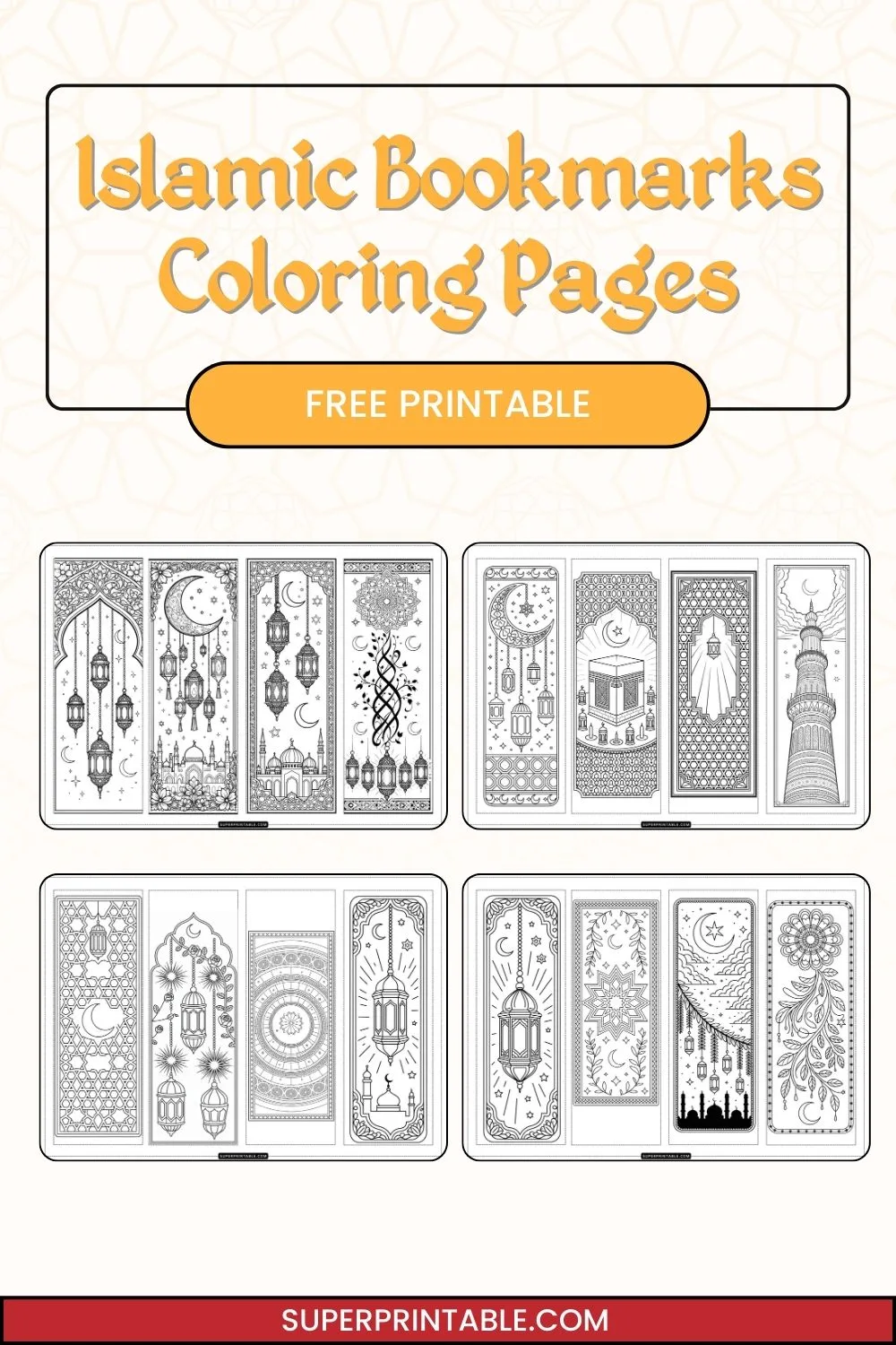 Islamic Bookmarks Coloring Pages Pinterest Image
