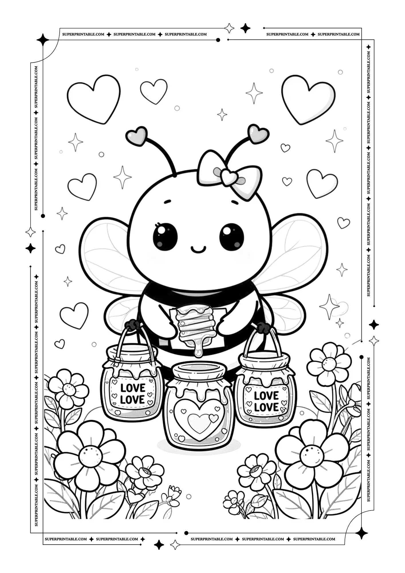 Kawaii Animals February Coloring Pages 12
