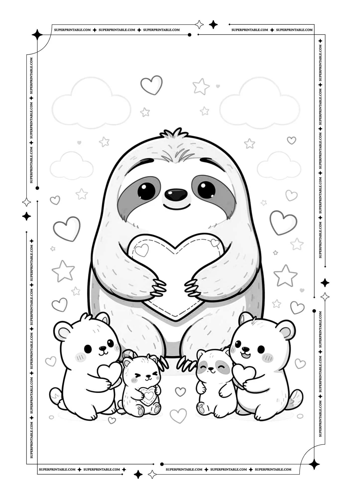 Kawaii Animals February Coloring Pages 13