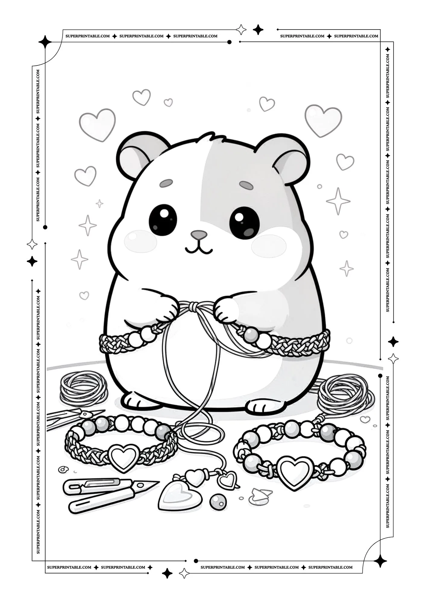 Kawaii Animals February Coloring Pages 7