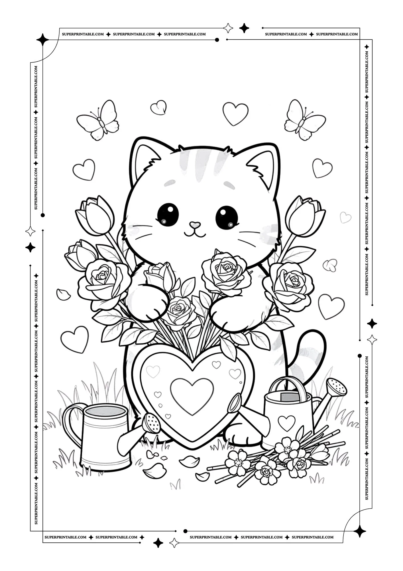 Kawaii Animals February Coloring Pages 8
