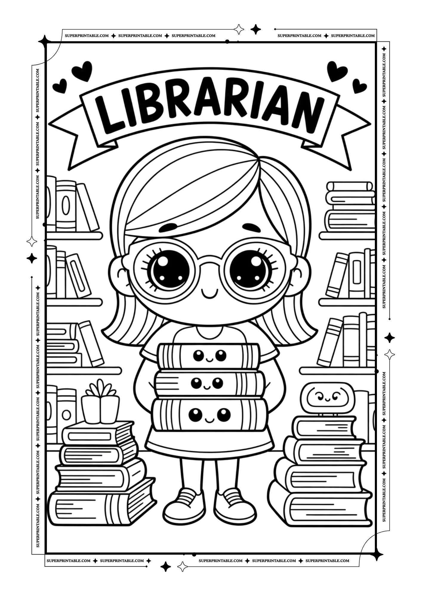 Kawaii Community Helpers Coloring Collection 3