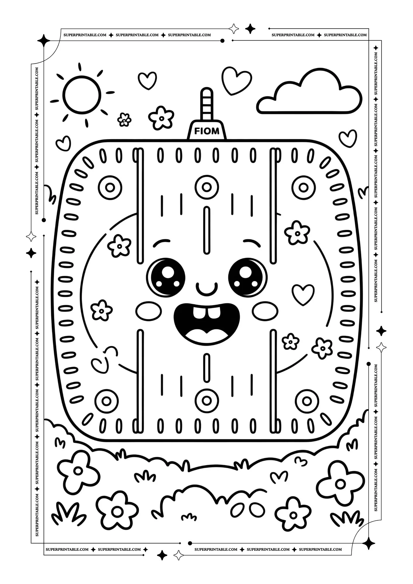 Kawaii Football Coloring Pages For Toddlers 1