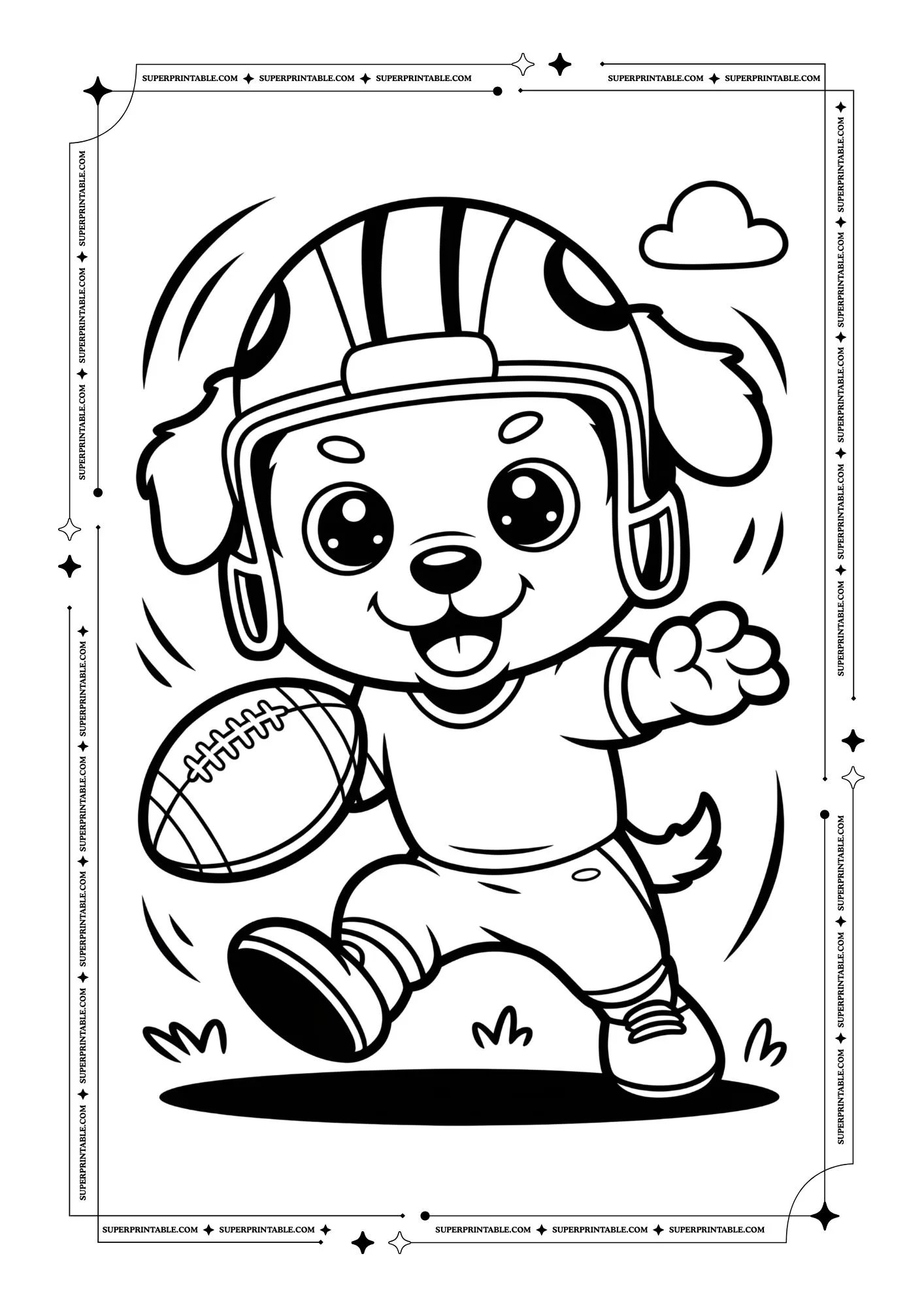 Kawaii Football Coloring Pages For Toddlers 8