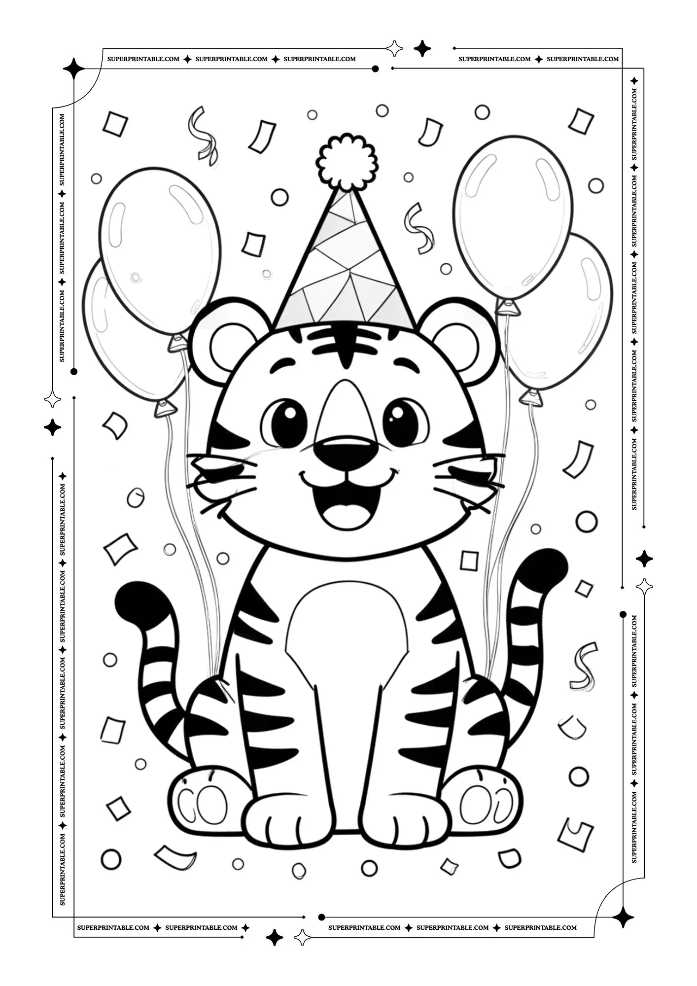 Kids Tiger Coloring Pages 1