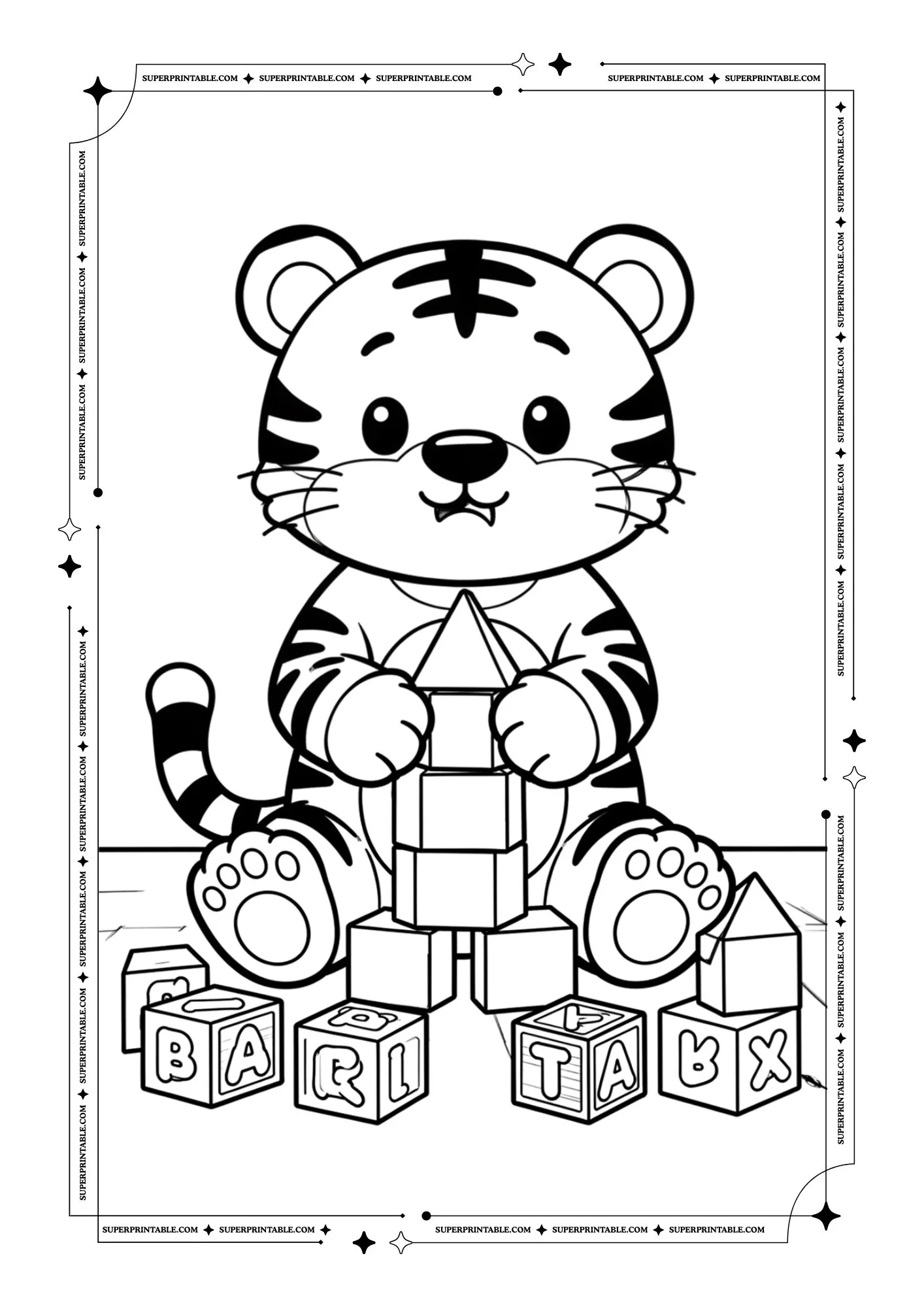 Kids Tiger Coloring Pages 3
