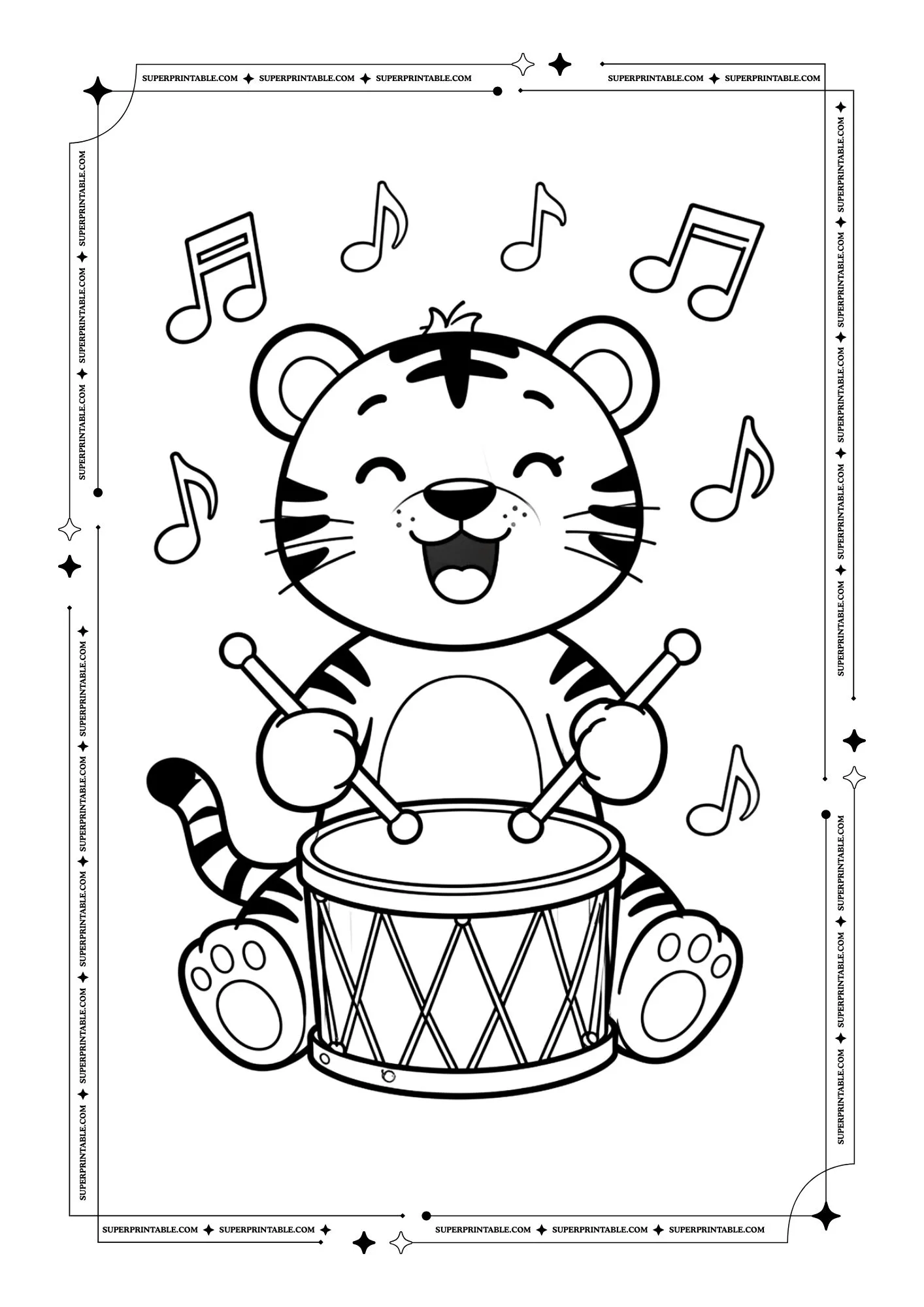 Kids Tiger Coloring Pages 4