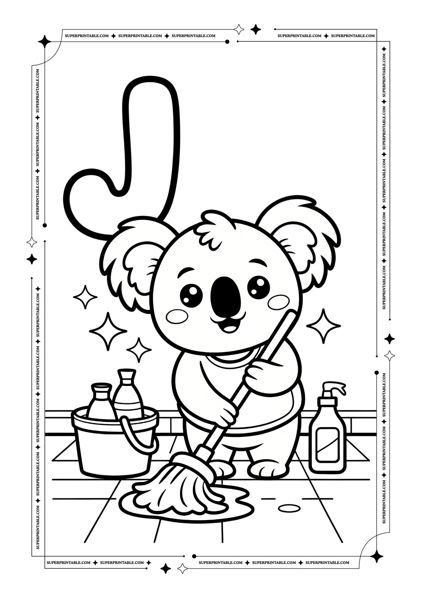 Koala Alphabet Coloring Pages 10