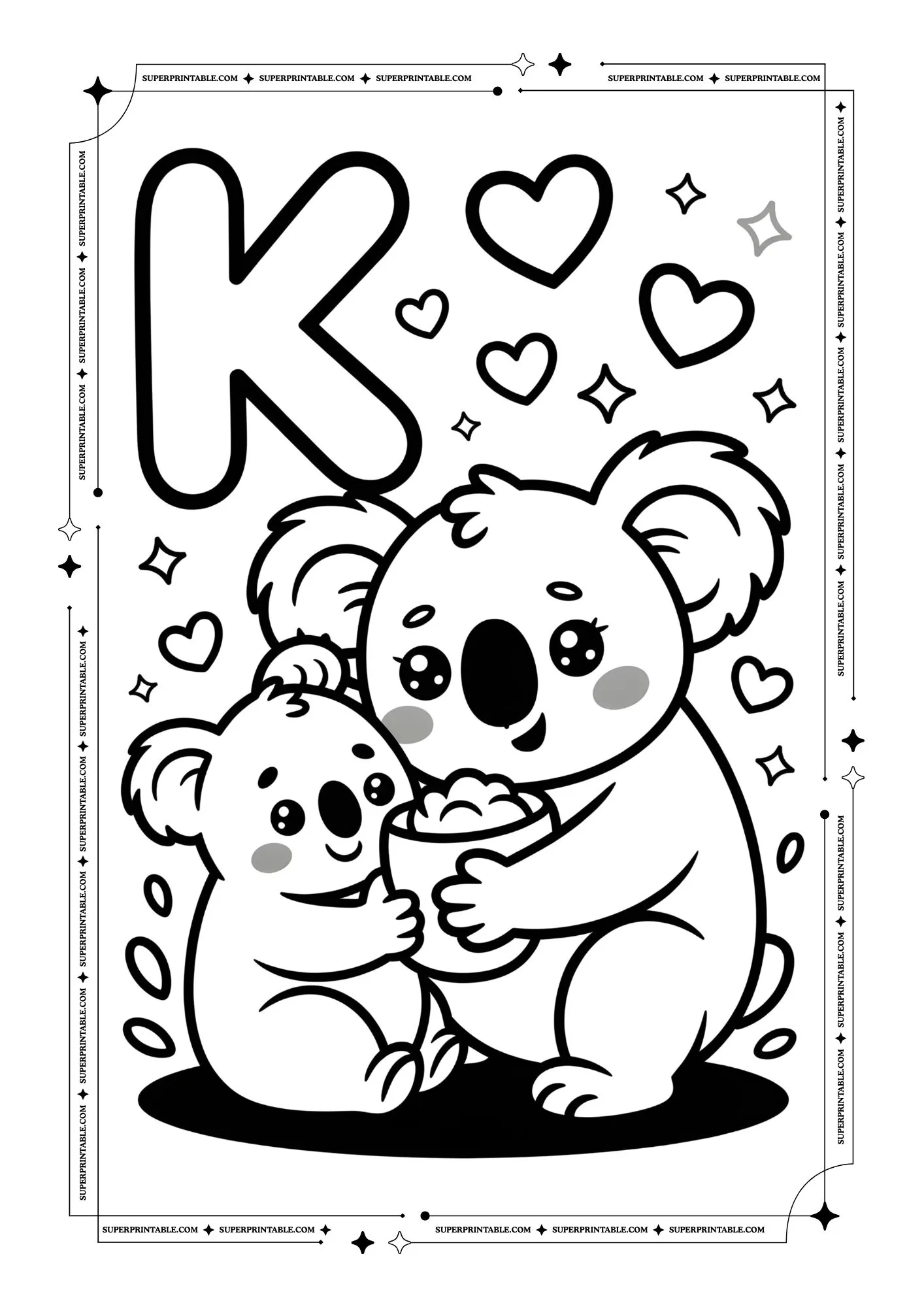 Koala Alphabet Coloring Pages 11