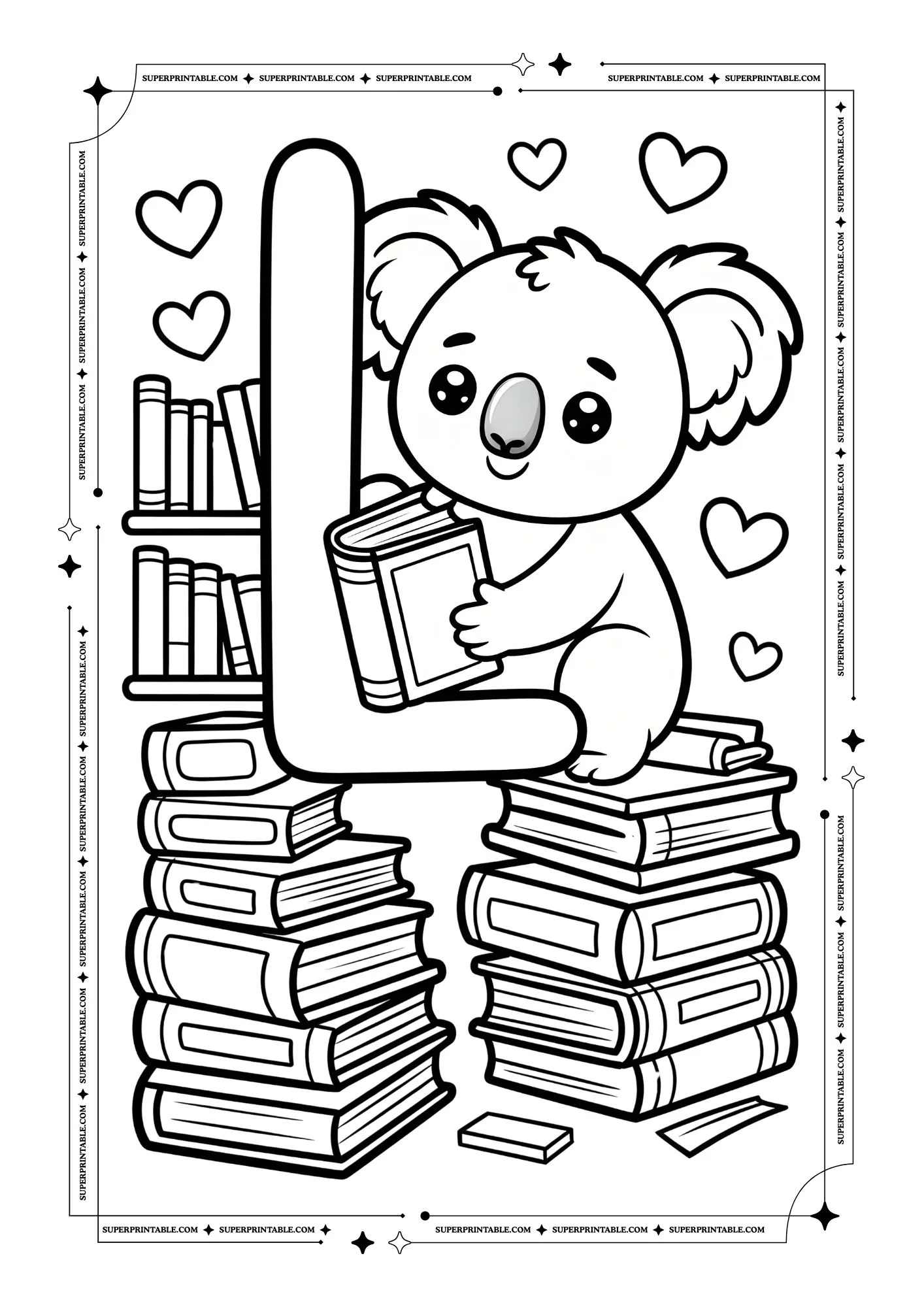 Koala Alphabet Coloring Pages 12